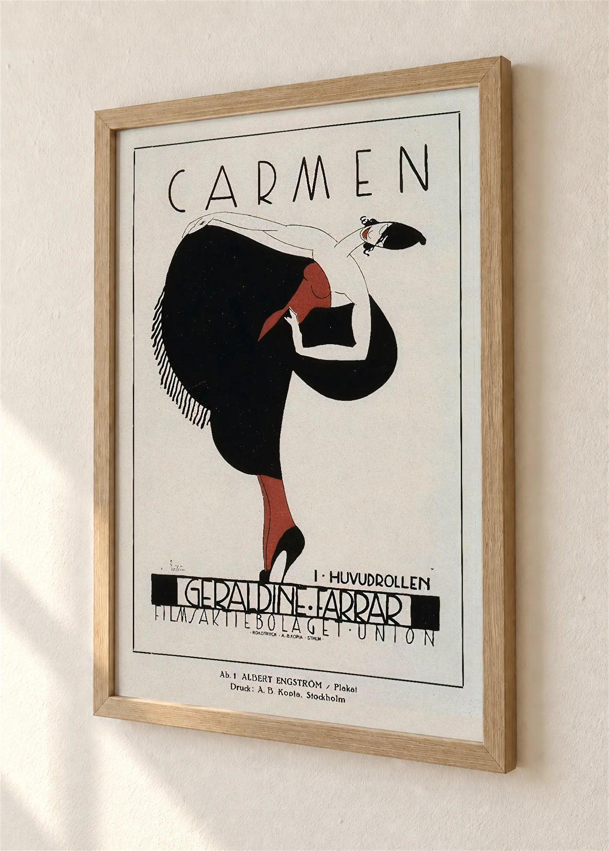 Carmen, filmski plakat iz 1918., braon ram, detalj