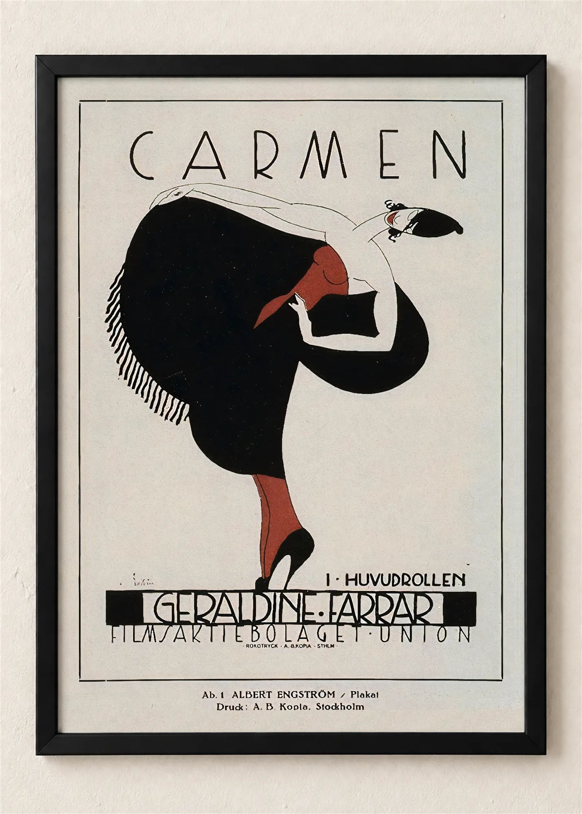 Carmen, filmski plakat iz 1918., poster u crnom ramu