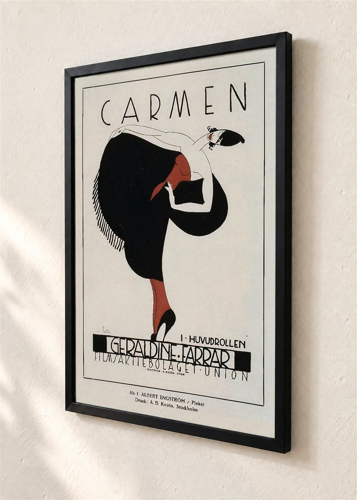 Carmen, filmski plakat iz 1918., crni ram, detalj