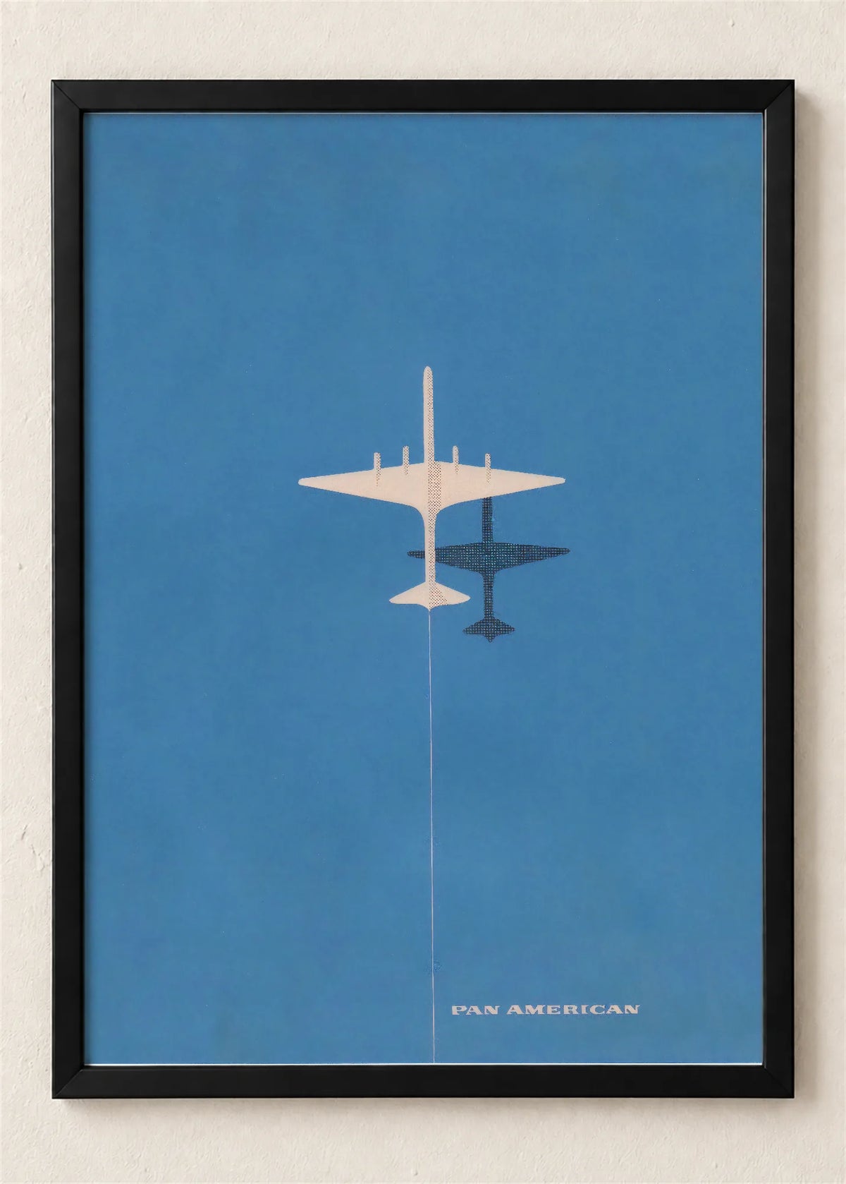 Pan American, mlaznjak i senka, poster u crnom ramu