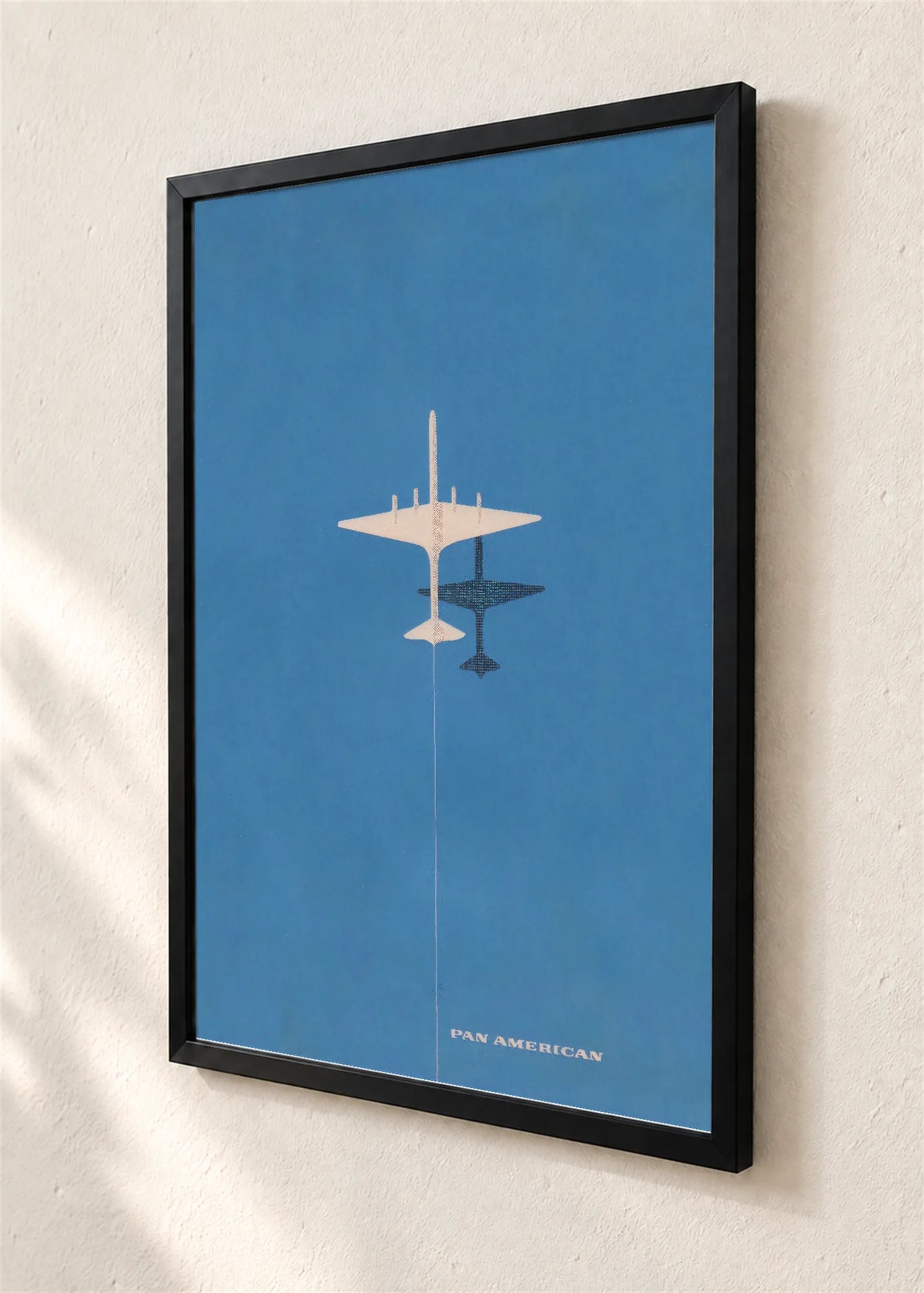 Pan American, mlaznjak i senka, crni ram, detalj