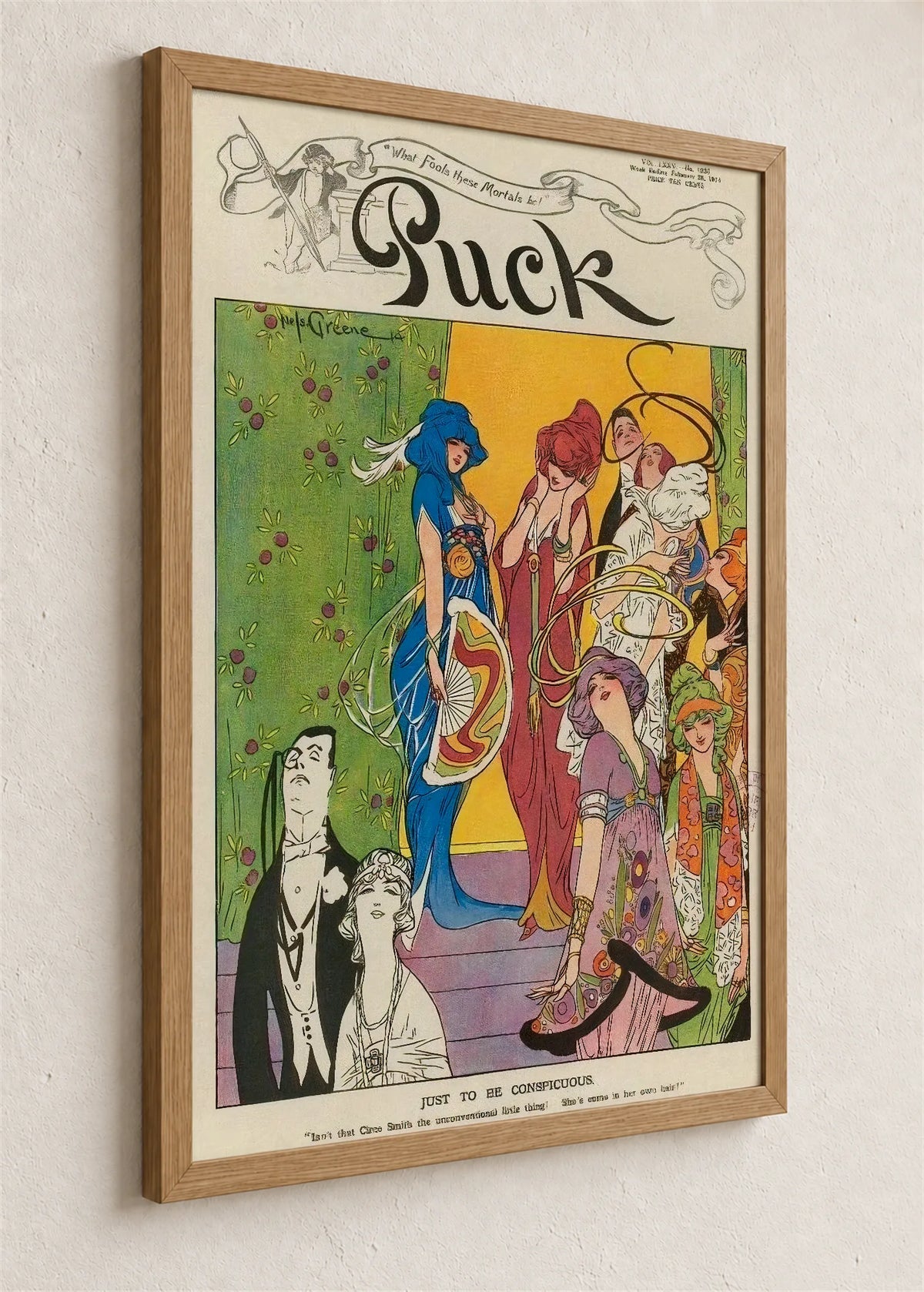 Naslovnica magazina Puck, 1914, braon ram iz ugla