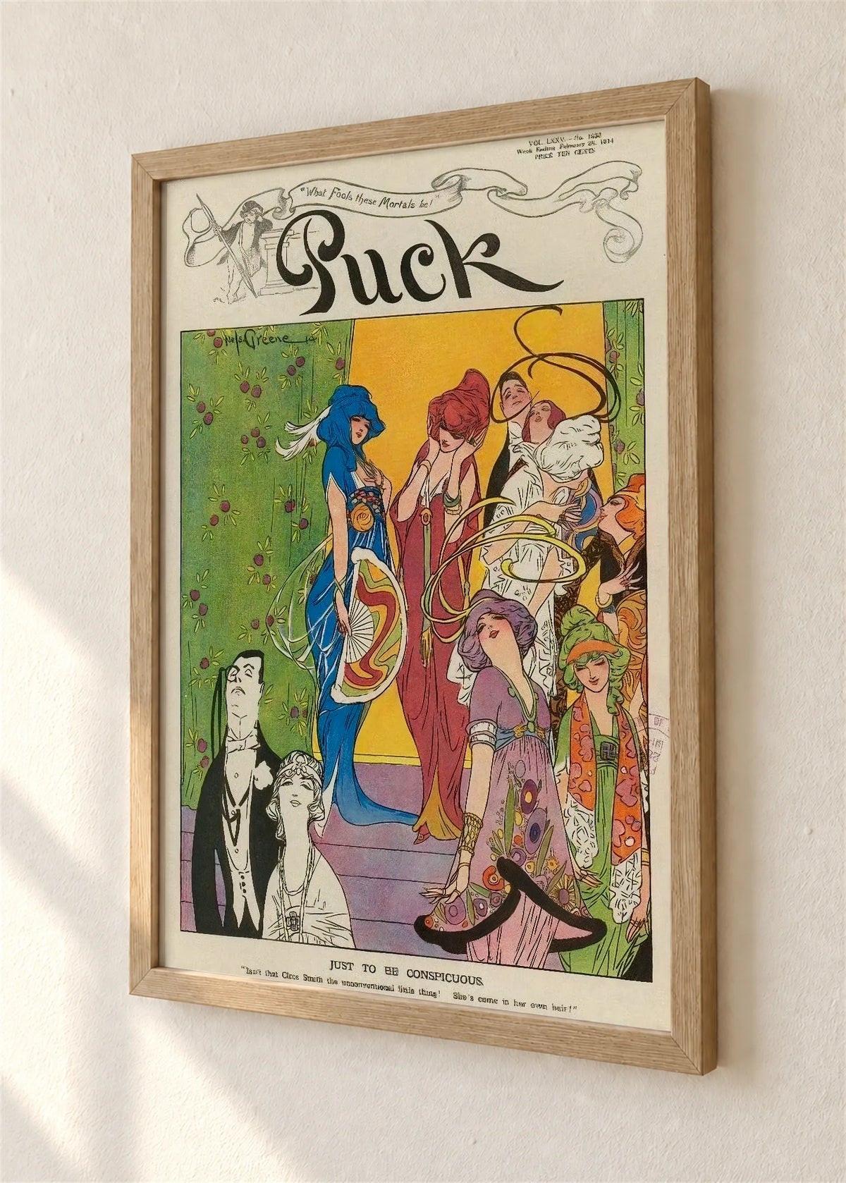 Naslovnica magazina Puck, 1914, braon ram, detalj