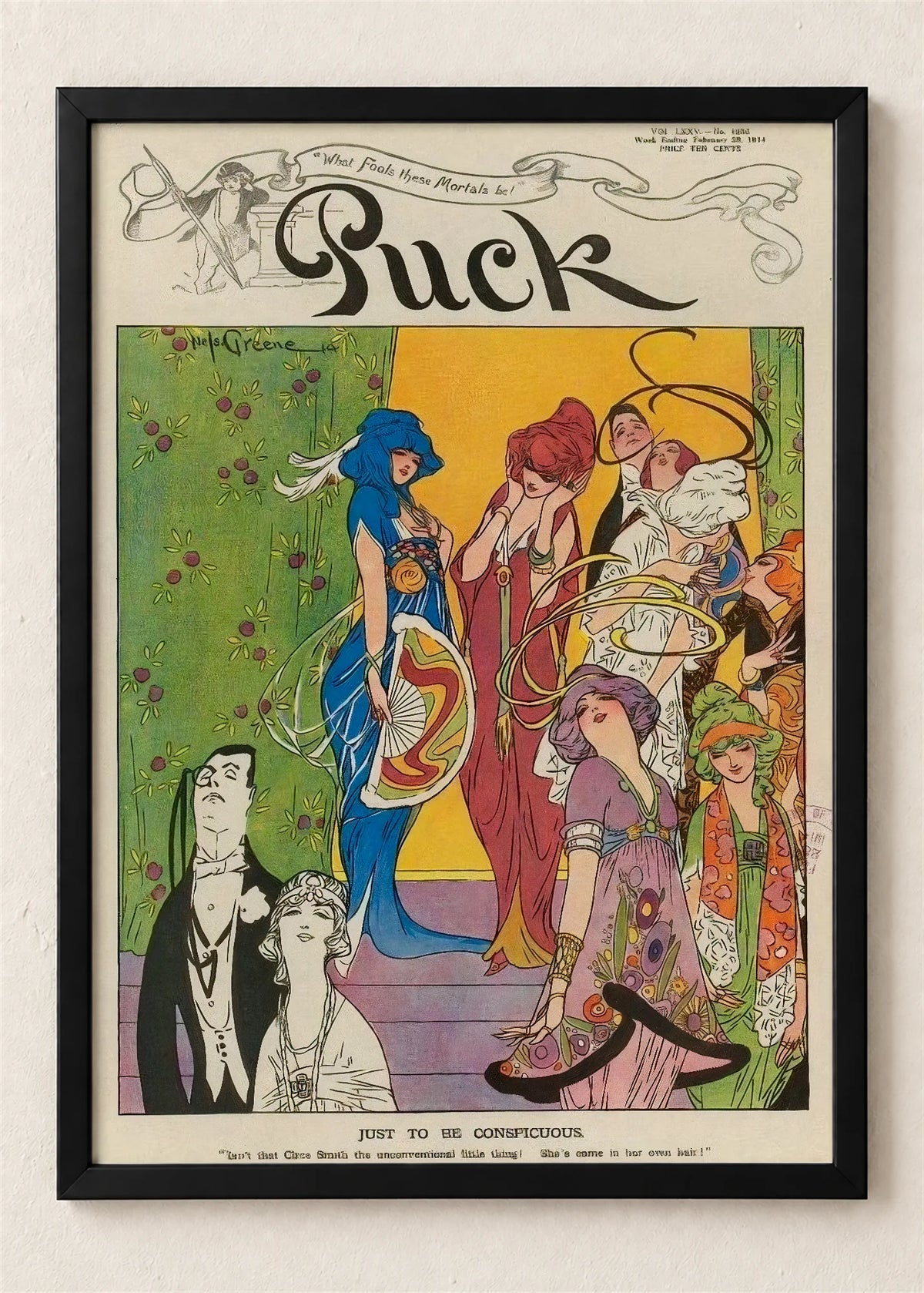 Naslovnica magazina Puck, 1914, poster u crnom ramu