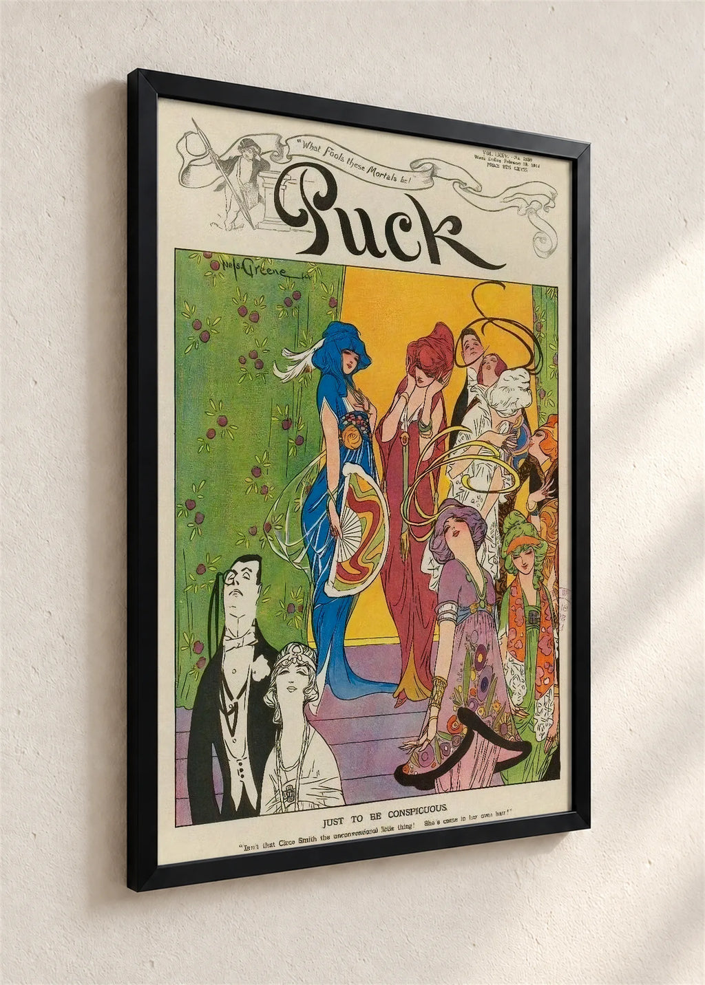 Naslovnica magazina Puck, 1914, crni ram iz ugla