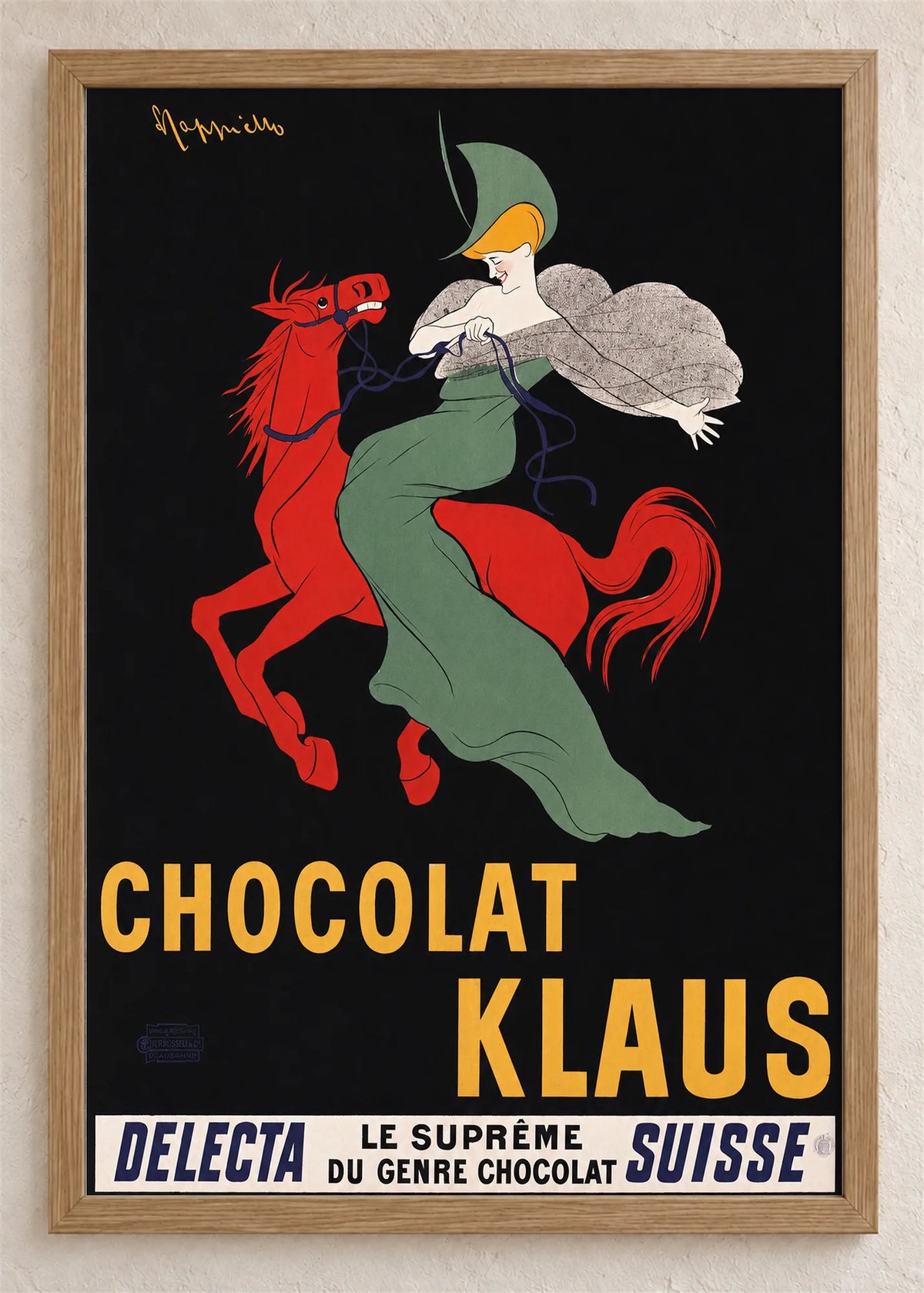 Chocolat Klaus, poster u braon drvenom ramu