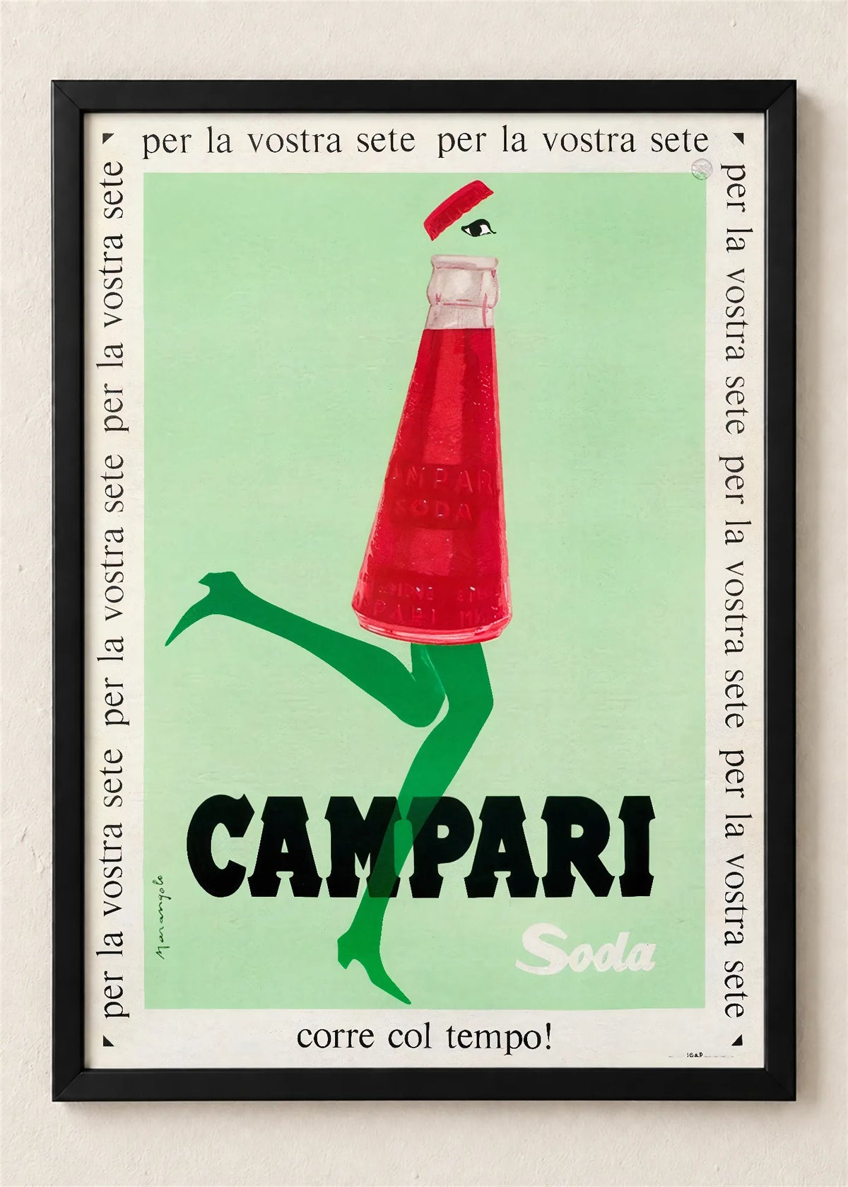 Campari Soda, poster u crnom ramu