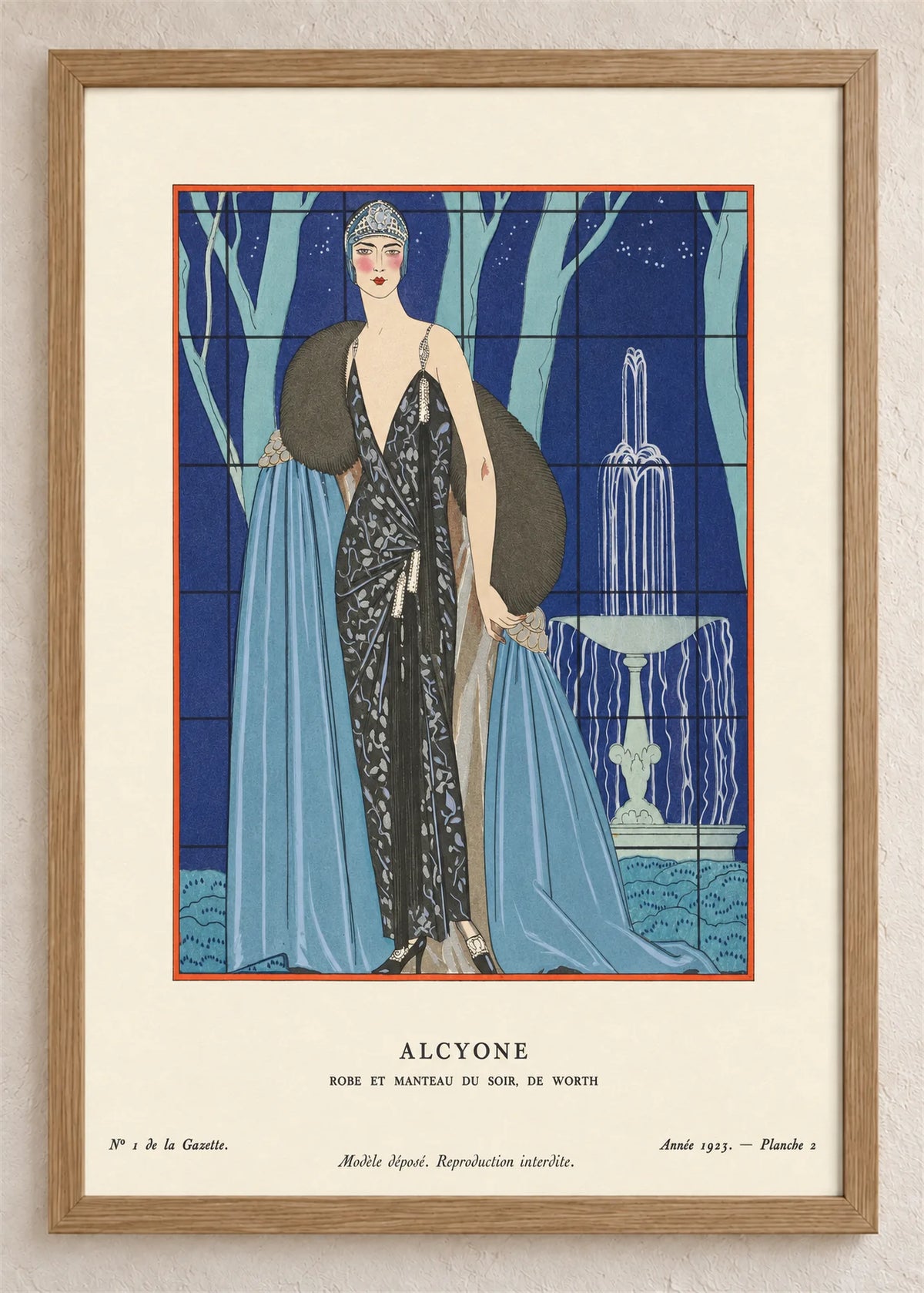 Alcyone, poster u braon drvenom ramu