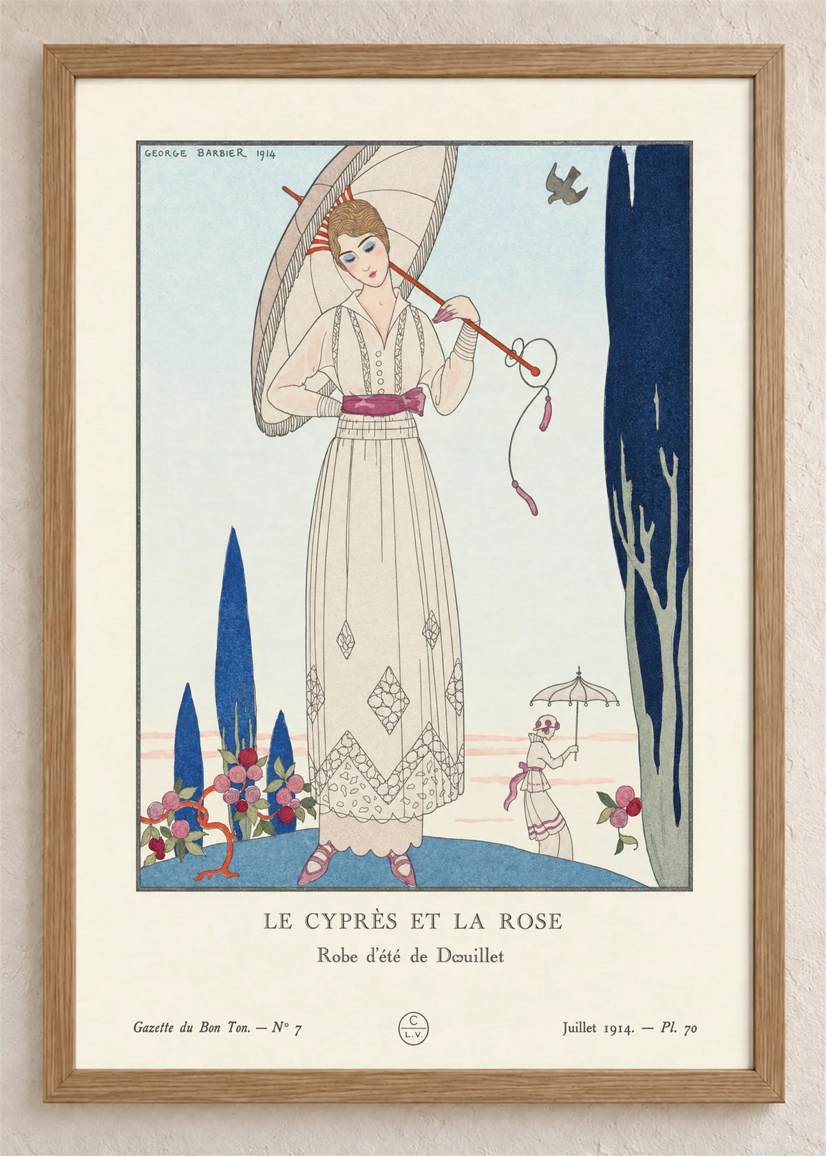Le cyprès et la rose, poster u braon drvenom ramu