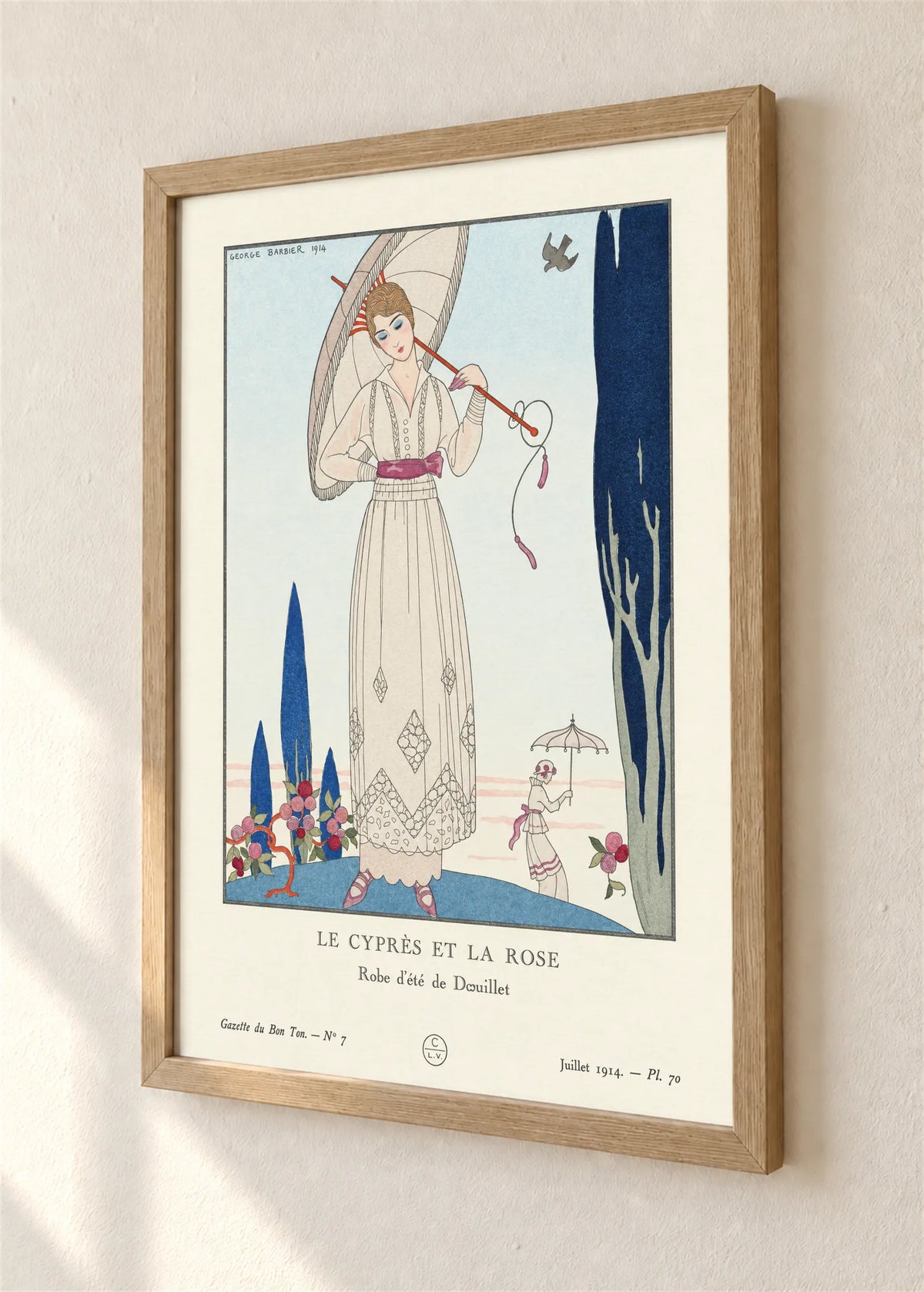 Le cyprès et la rose, braon ram, detalj