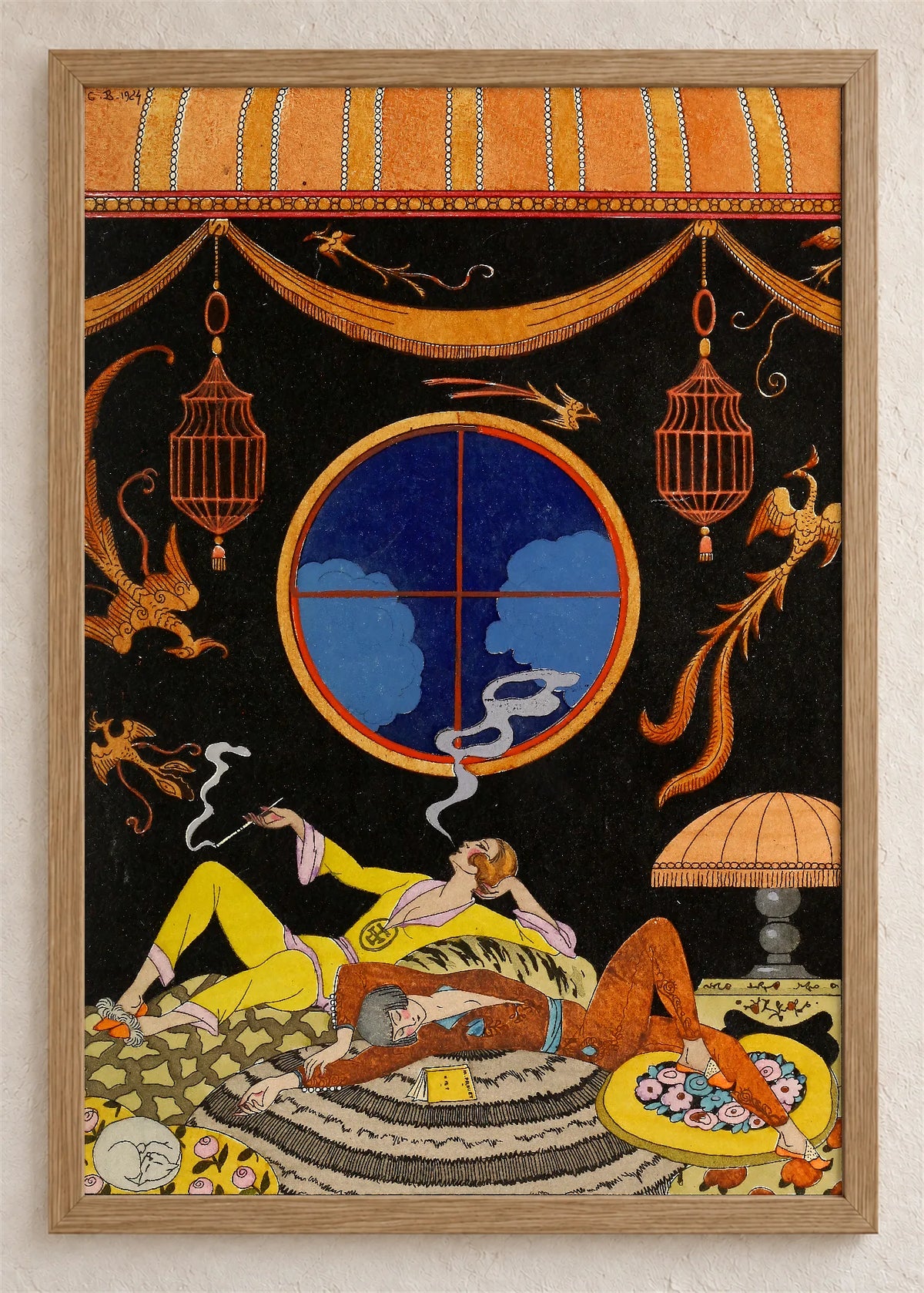 Fumée d'Opium, poster u braon drvenom ramu