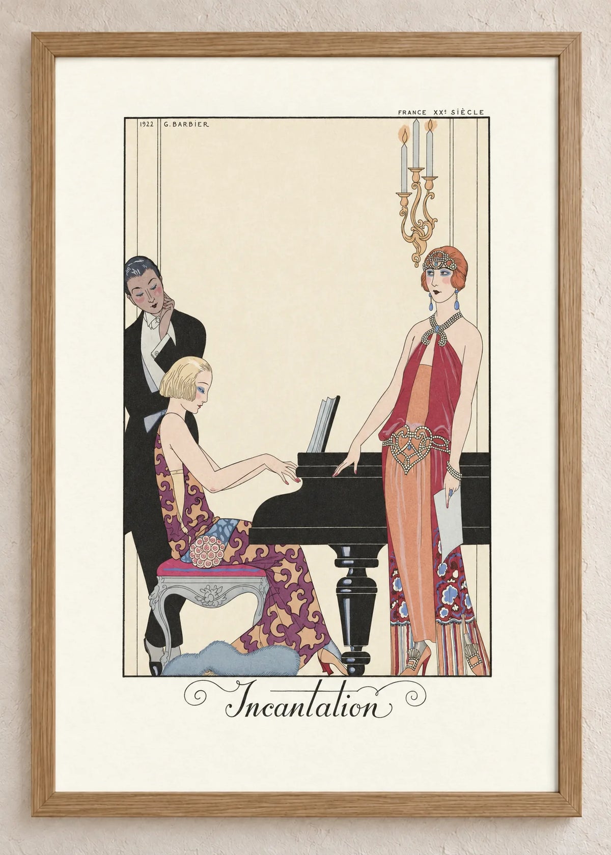 Georges Barbier: set od 3 postera, Incantation, u braon ramu
