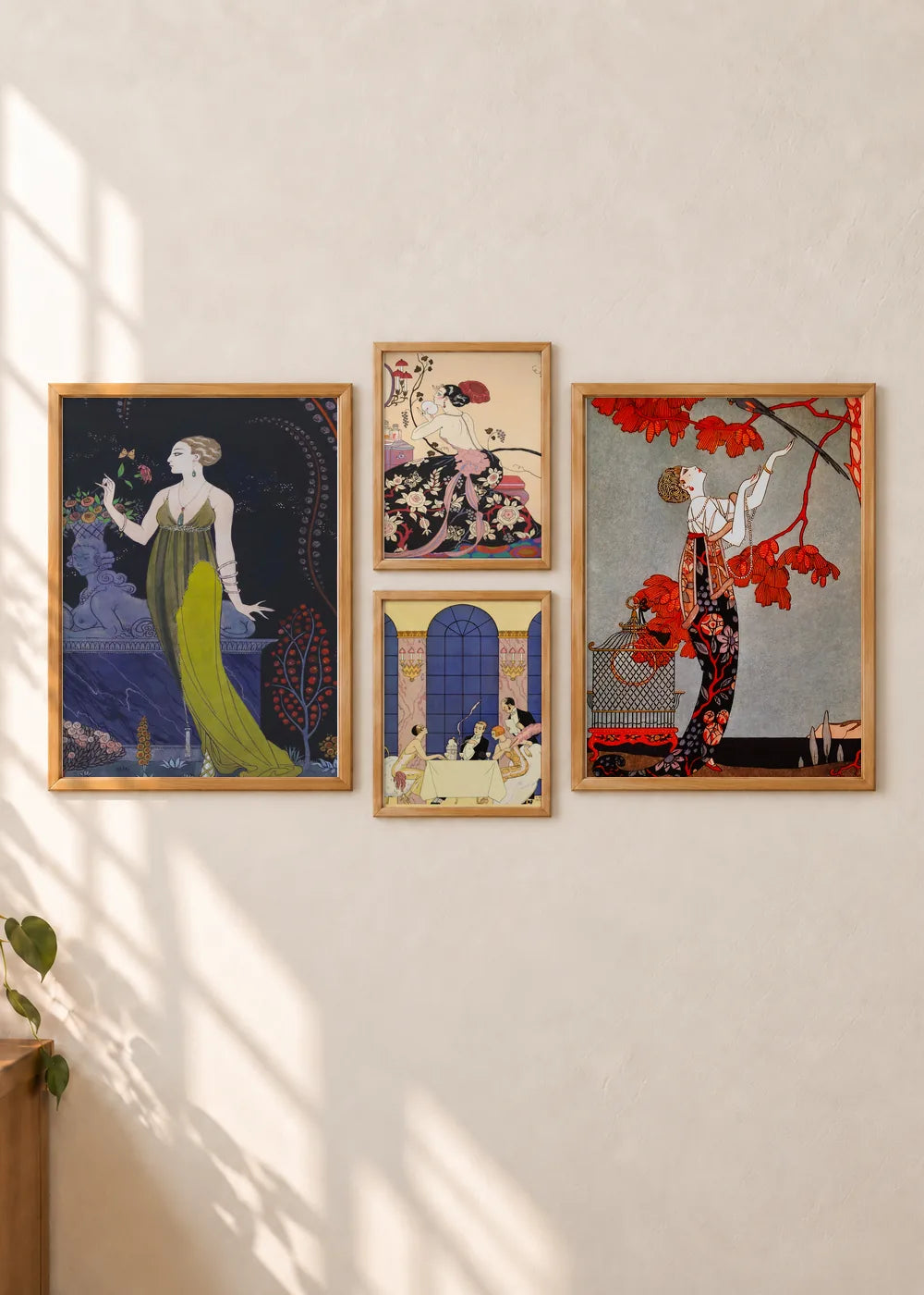 Georges Barbier: moda i boje, set od 4 postera, ceo set u braon ramovima