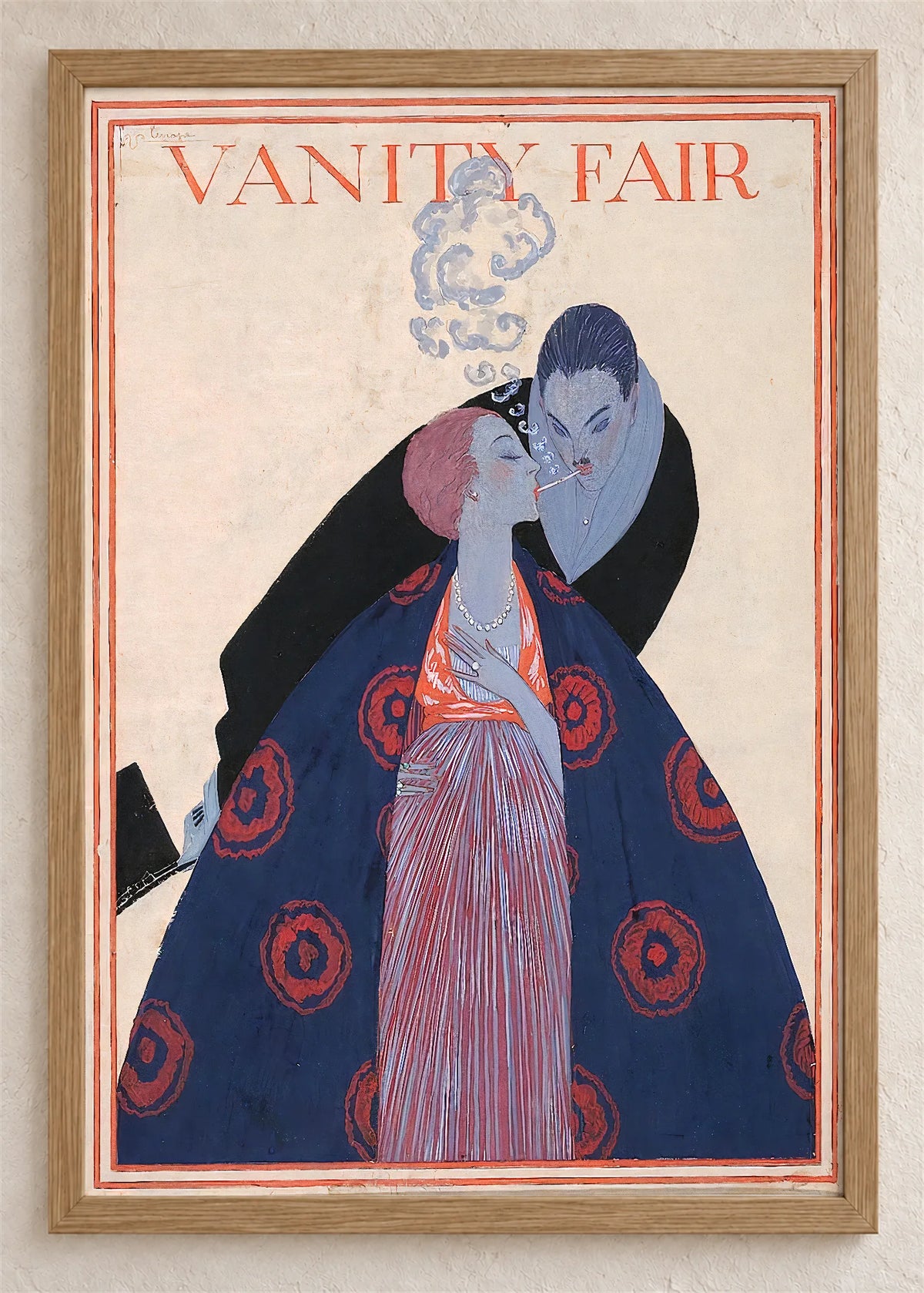 Vanity Fair, naslovnica iz 1919., poster u braon drvenom ramu