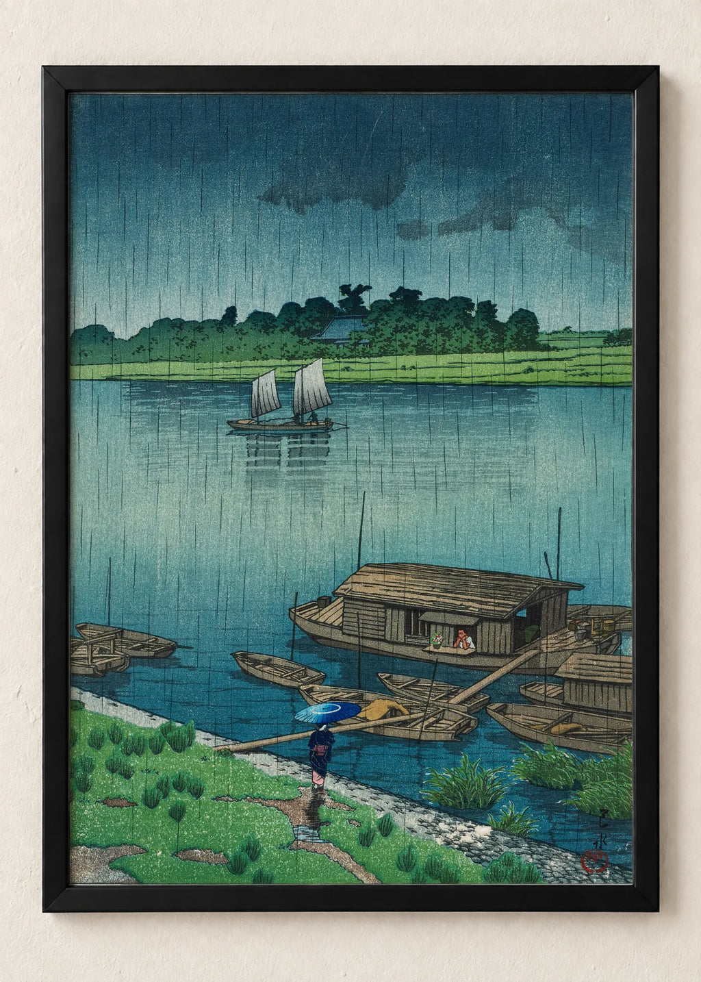 Japan posle kiše: set od 4 postera, Early Summer Rain, Arakawa, u crnim ramu