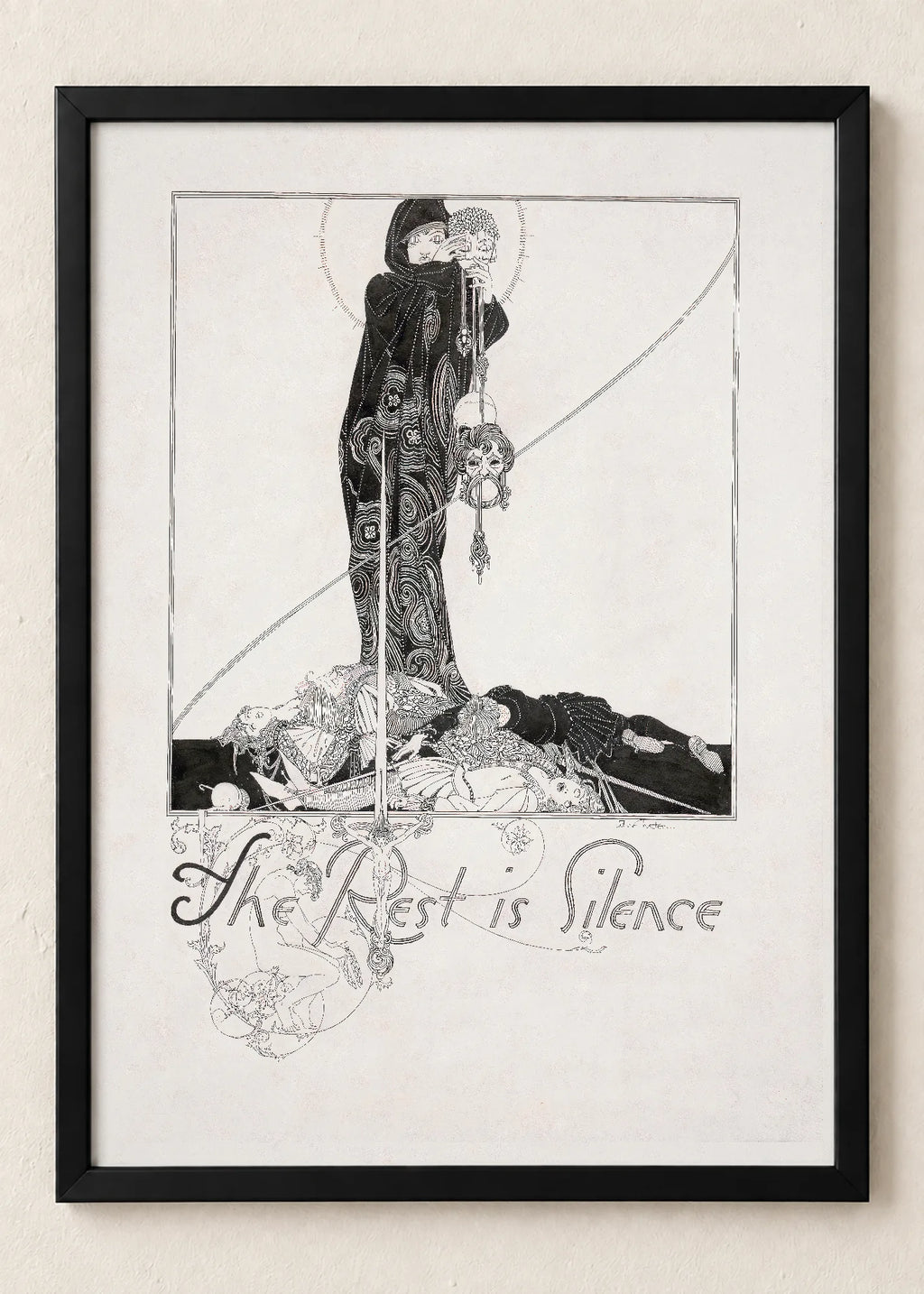 John Austen: Hamlet, set od 3 postera, The Rest is Silence, u crnim ramu
