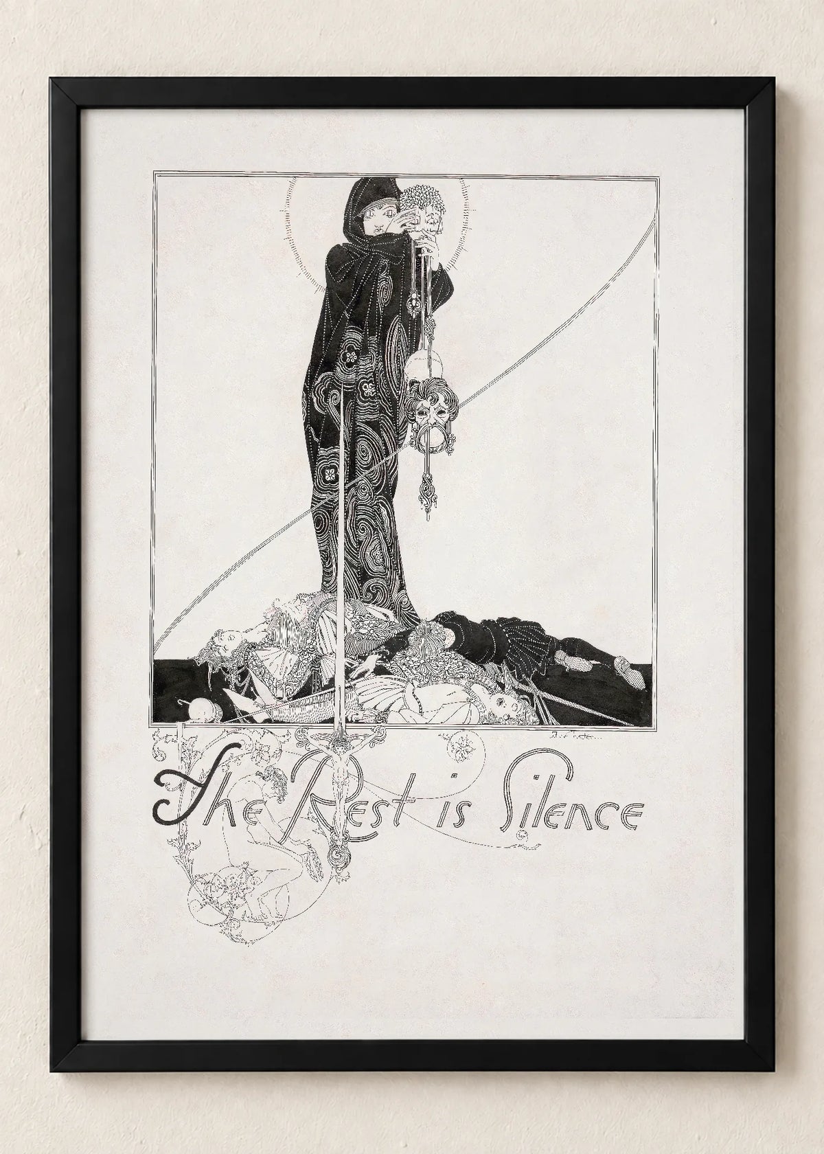 John Austen: Hamlet, set od 3 postera, The Rest is Silence, u crnim ramu