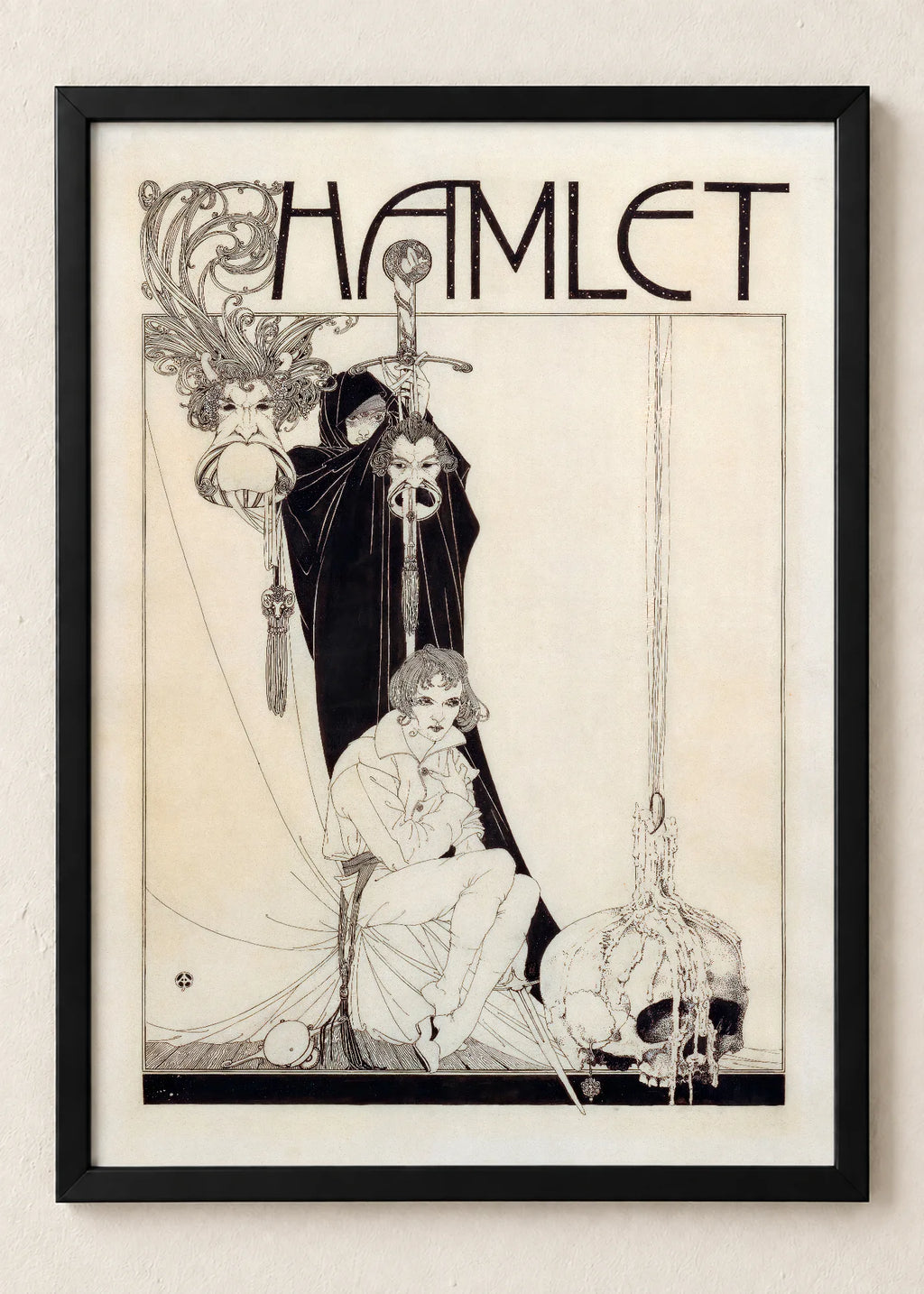 John Austen: Hamlet, set od 3 postera, Hamlet - Title Page, u crnim ramu