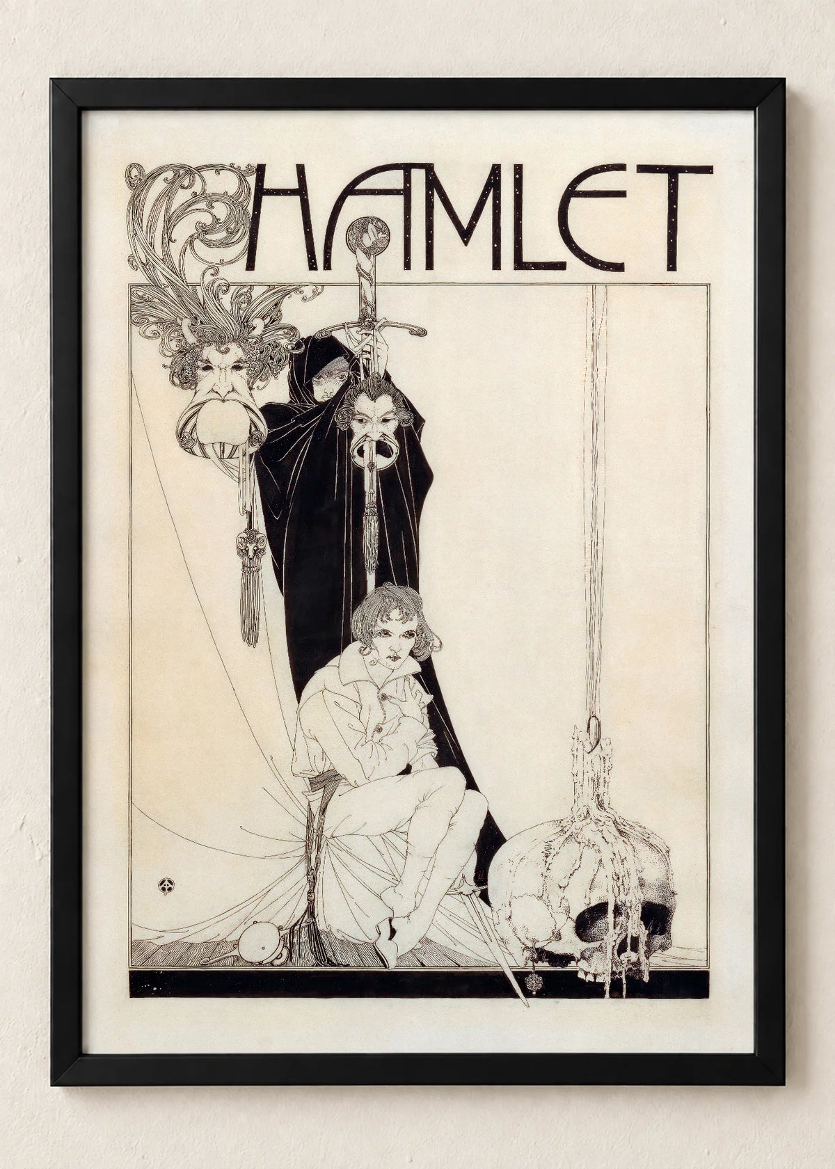 John Austen: Hamlet, set od 3 postera, Hamlet - Title Page, u crnim ramu