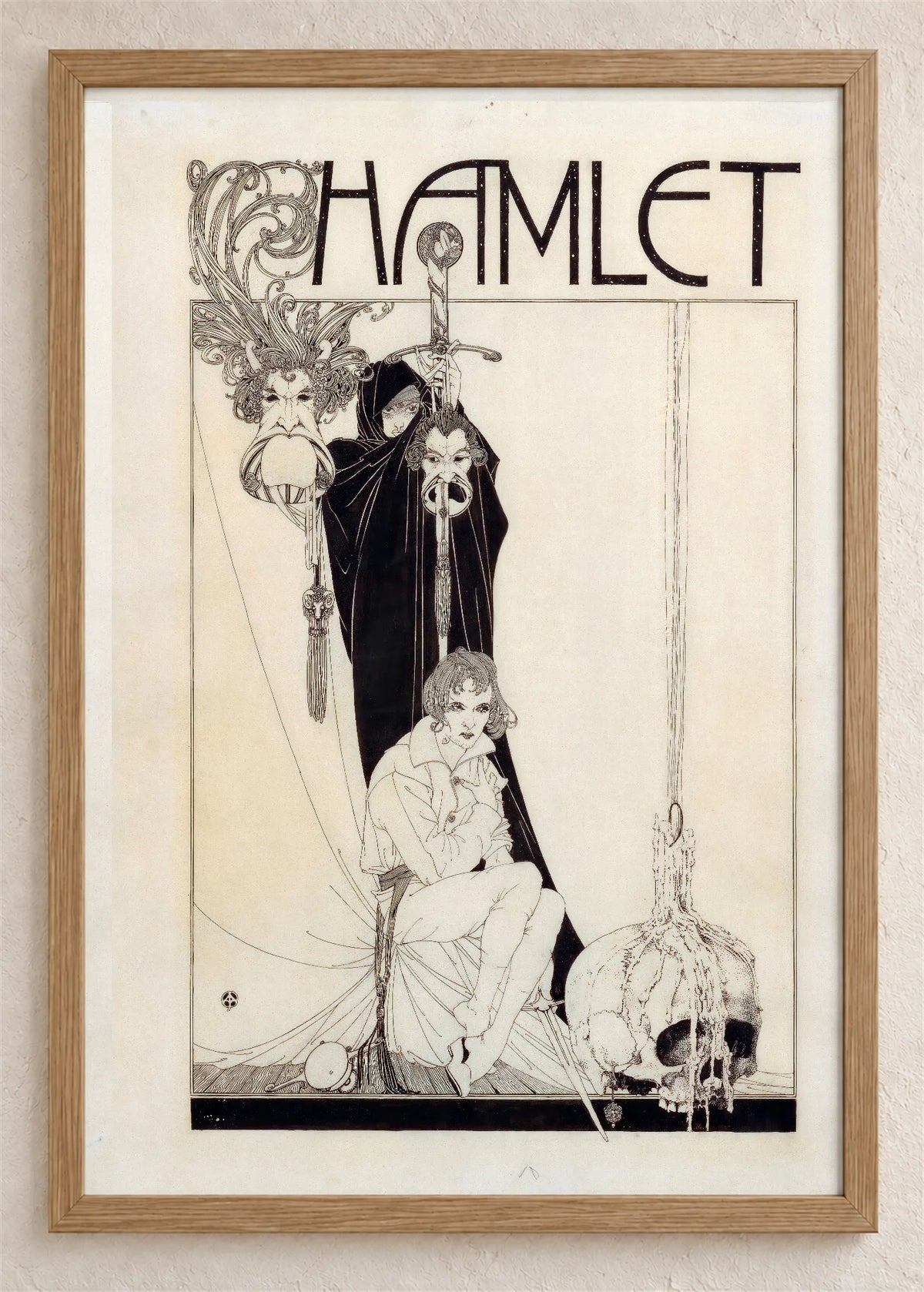 Hamlet, naslovna strana, poster u braon drvenom ramu