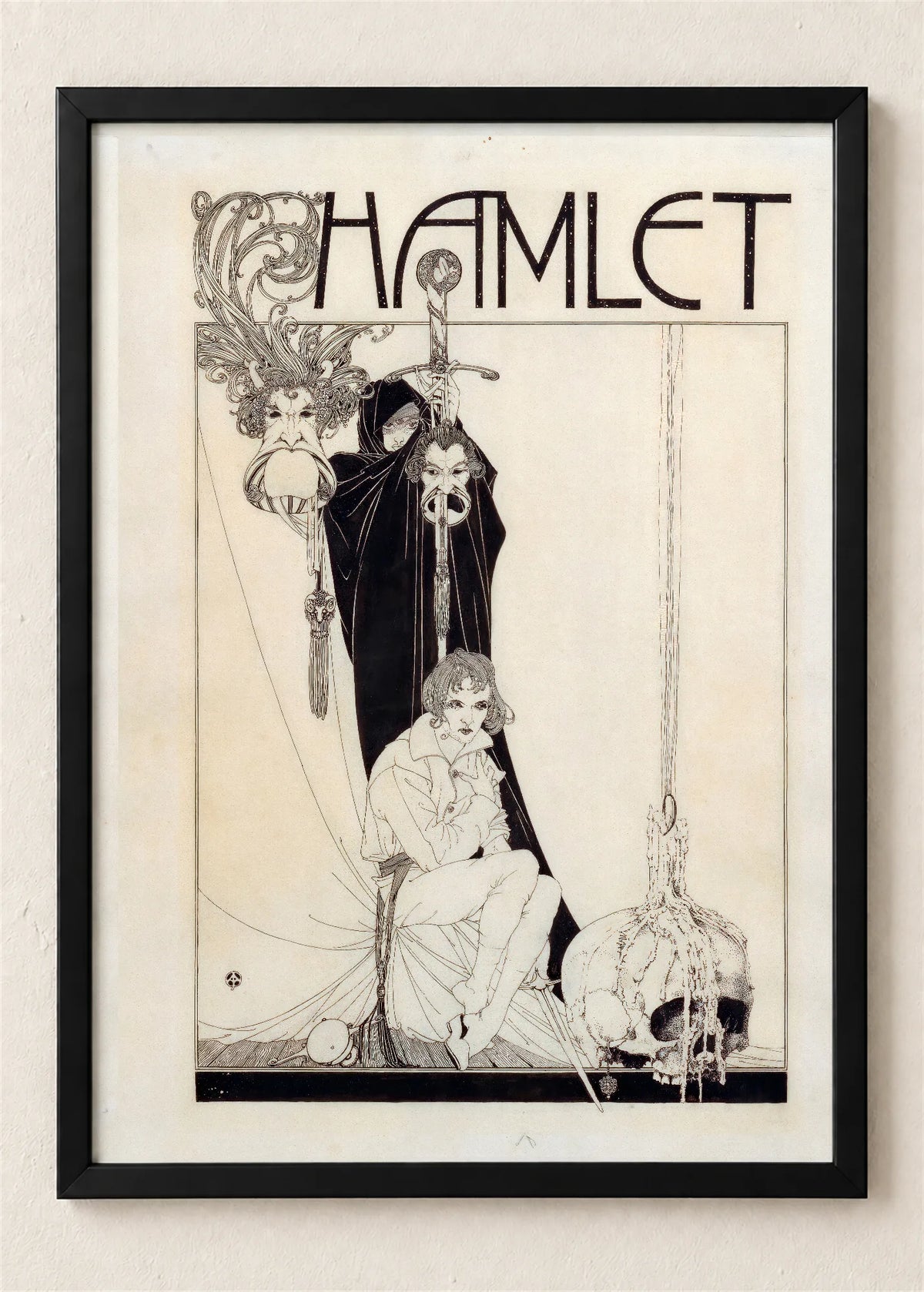 Hamlet, naslovna strana, poster u crnom ramu