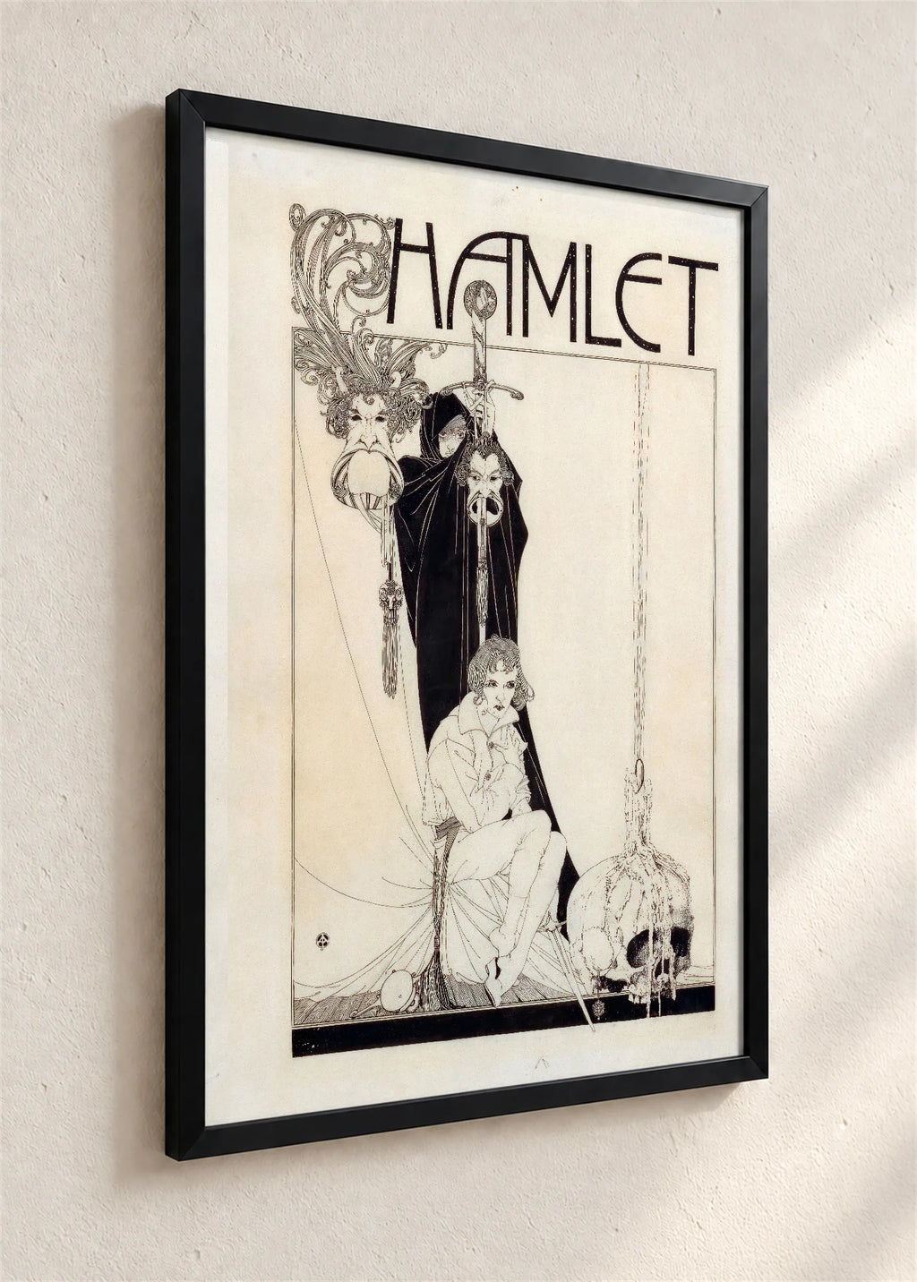 Hamlet, naslovna strana, crni ram iz ugla