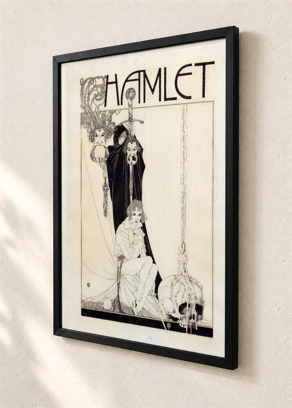 Hamlet, naslovna strana, crni ram, detalj