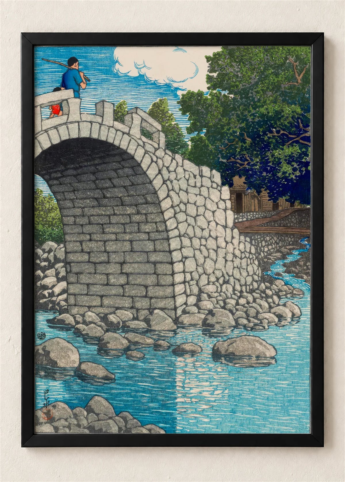 Kameni most nad rekom, poster u crnom ramu