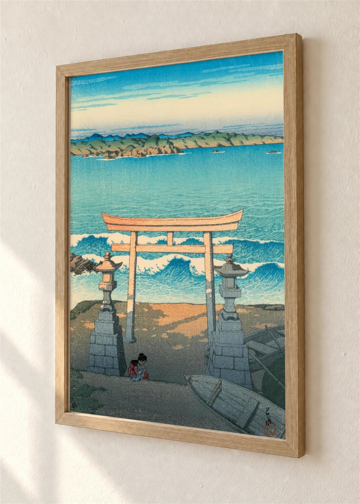 Torii kapija u moru, braon ram, detalj