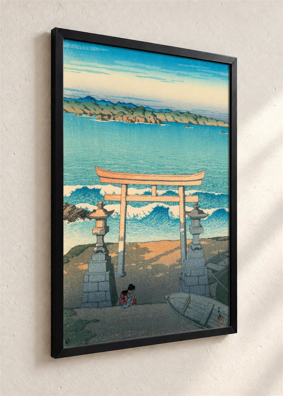 Torii kapija u moru, crni ram iz ugla