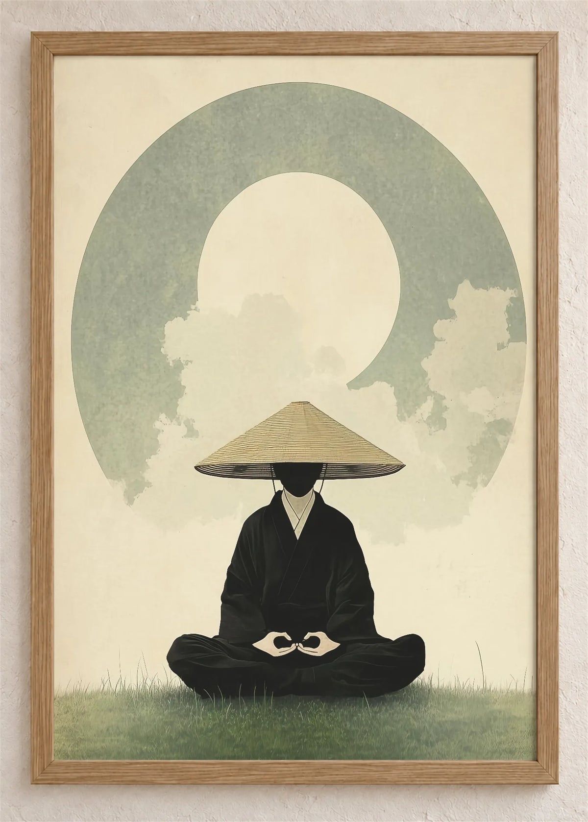 Meditacija pod krugom, poster u braon drvenom ramu