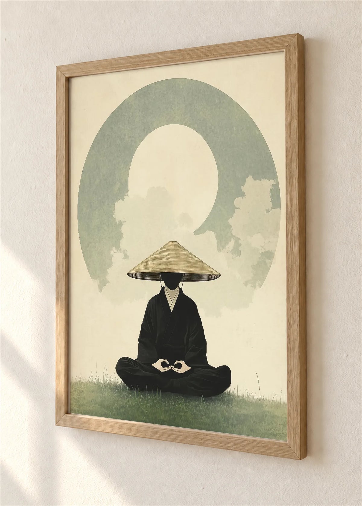 Meditacija pod krugom, braon ram, detalj