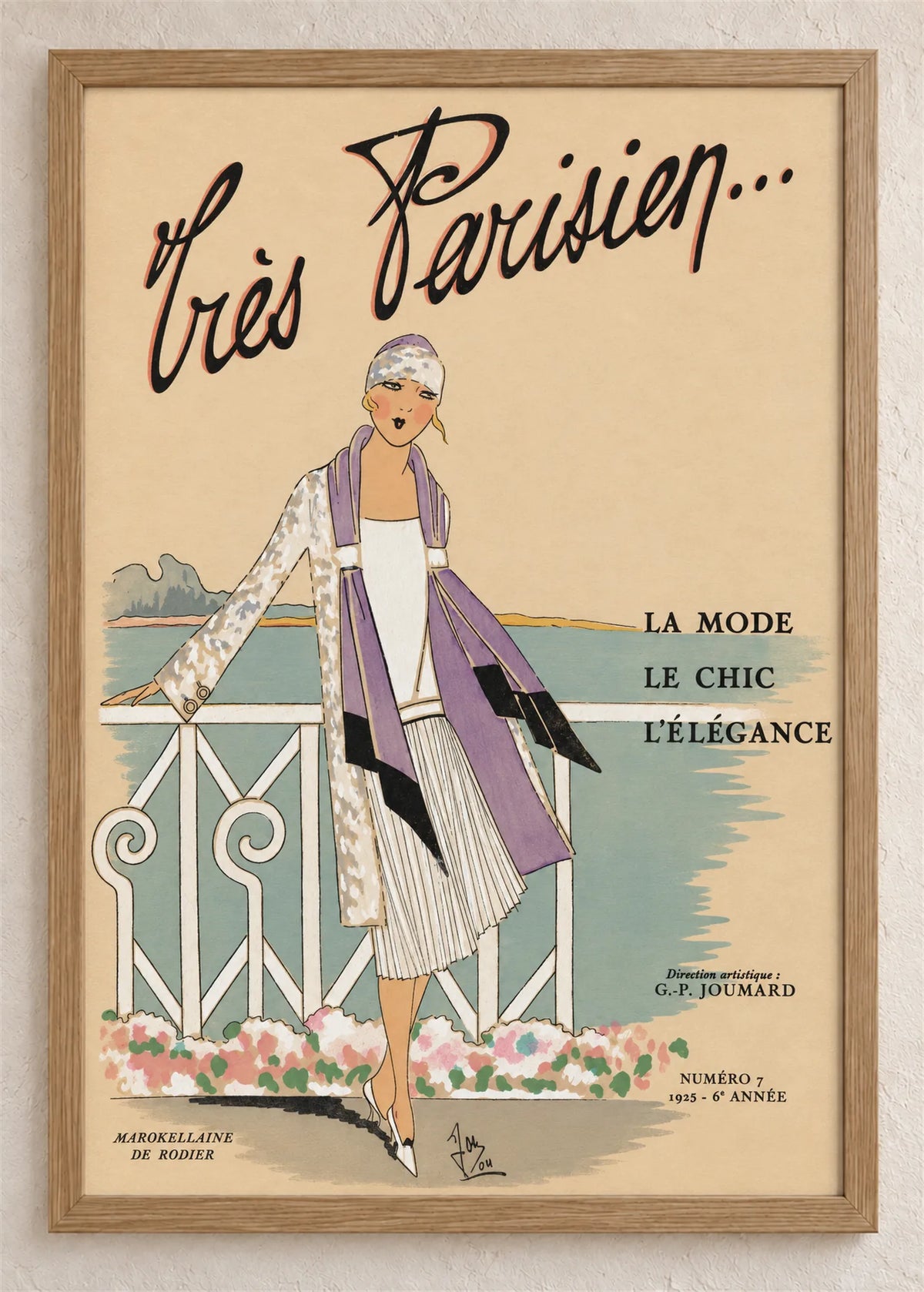 Très Parisien, broj 7, 1925., poster u braon drvenom ramu