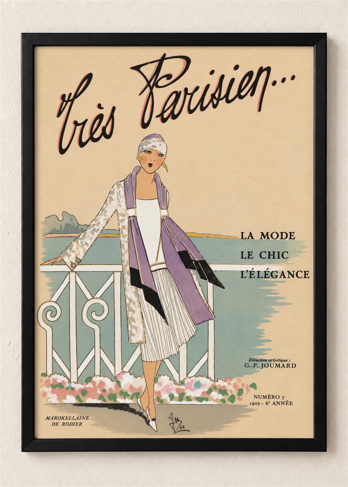 Très Parisien, broj 7, 1925., poster u crnom ramu