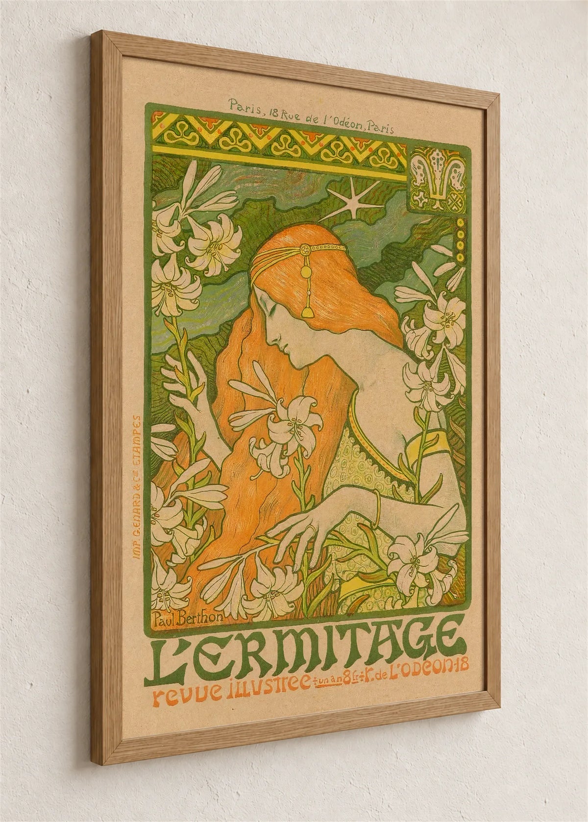 L'Ermitage, plakat za časopis, braon ram iz ugla