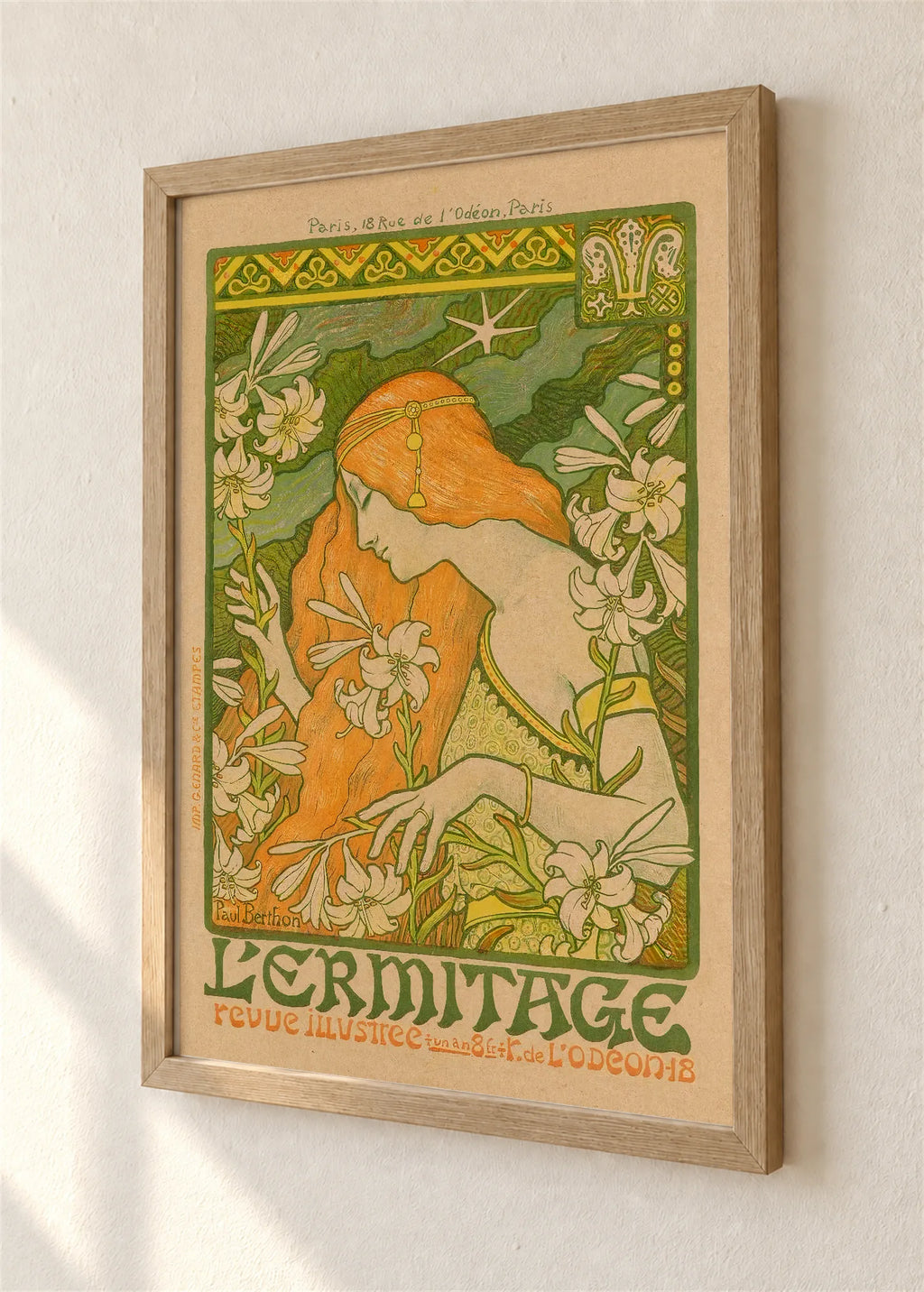 L'Ermitage, plakat za časopis, braon ram, detalj