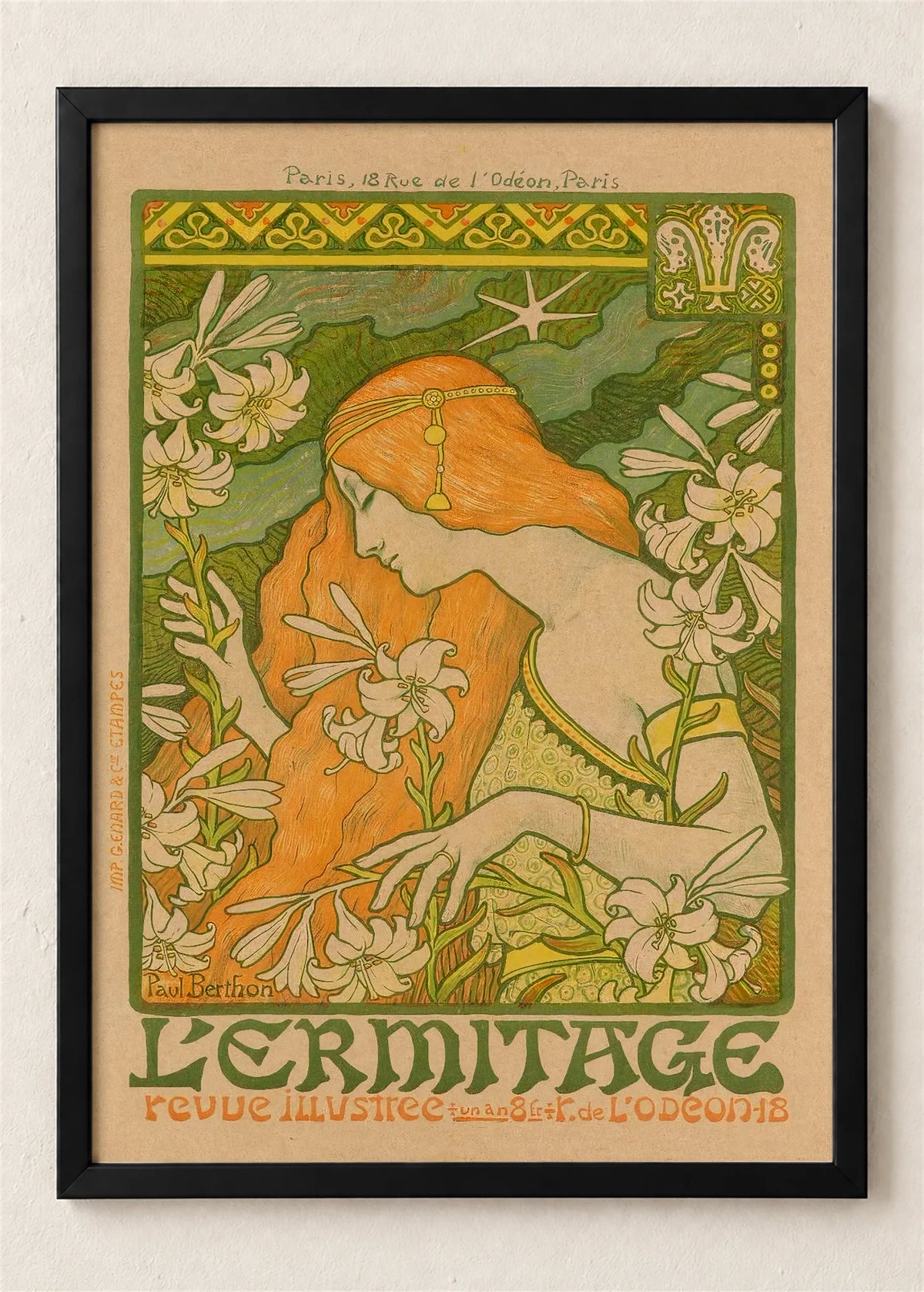L'Ermitage, plakat za časopis, poster u crnom ramu