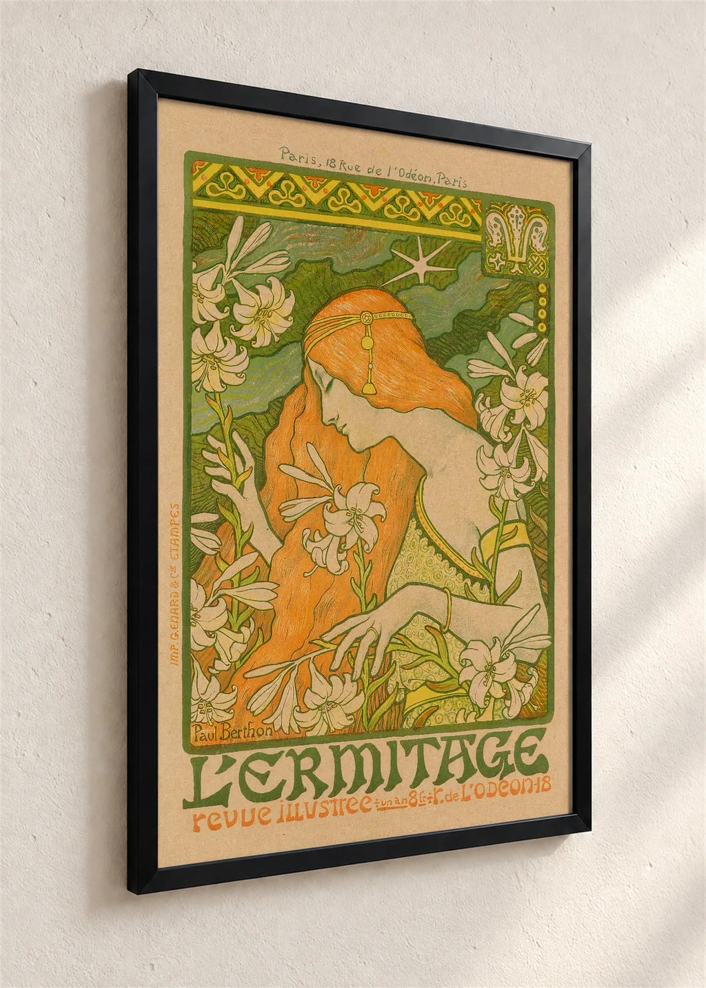 L'Ermitage, plakat za časopis, crni ram iz ugla