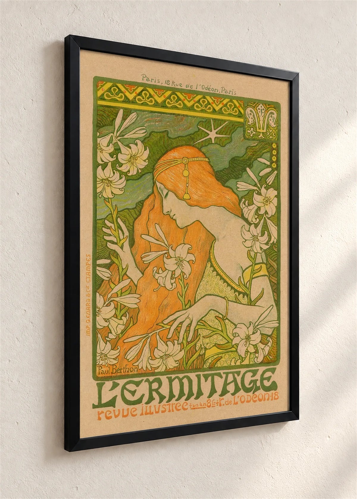 L'Ermitage, plakat za časopis, crni ram iz ugla