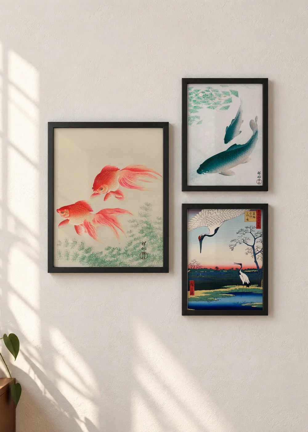 Ribe i ždralovi: set od 3 postera, ceo set u crnim ramovima