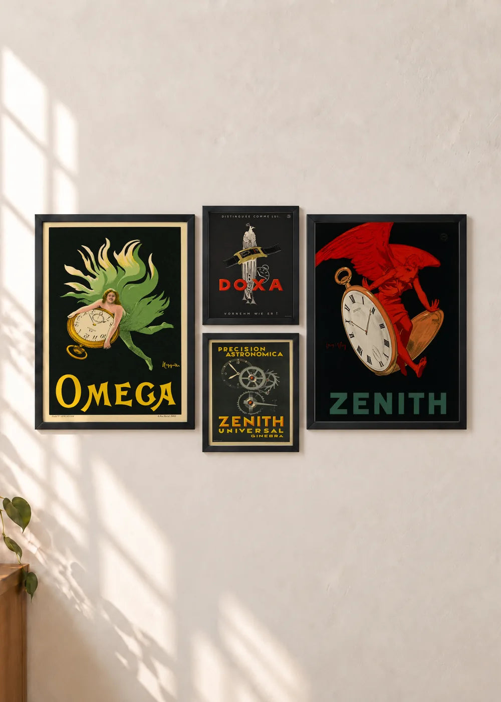 Vintage satovi: Omega, Zenith i Doxa, ceo set u crnim ramovima