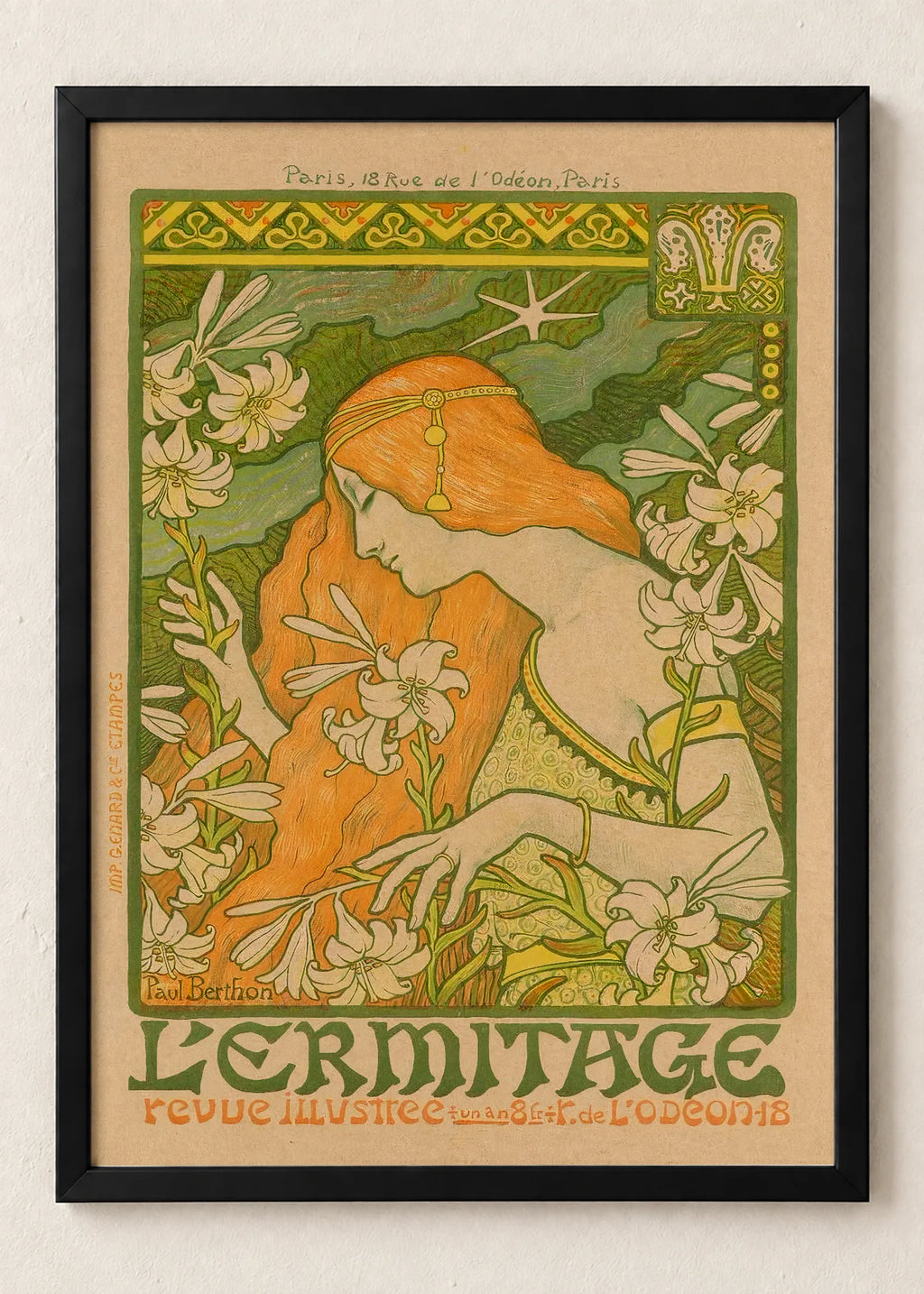 Secesija: portreti i cvetovi, L'Ermitage - Revue Illustree, u crnim ramu