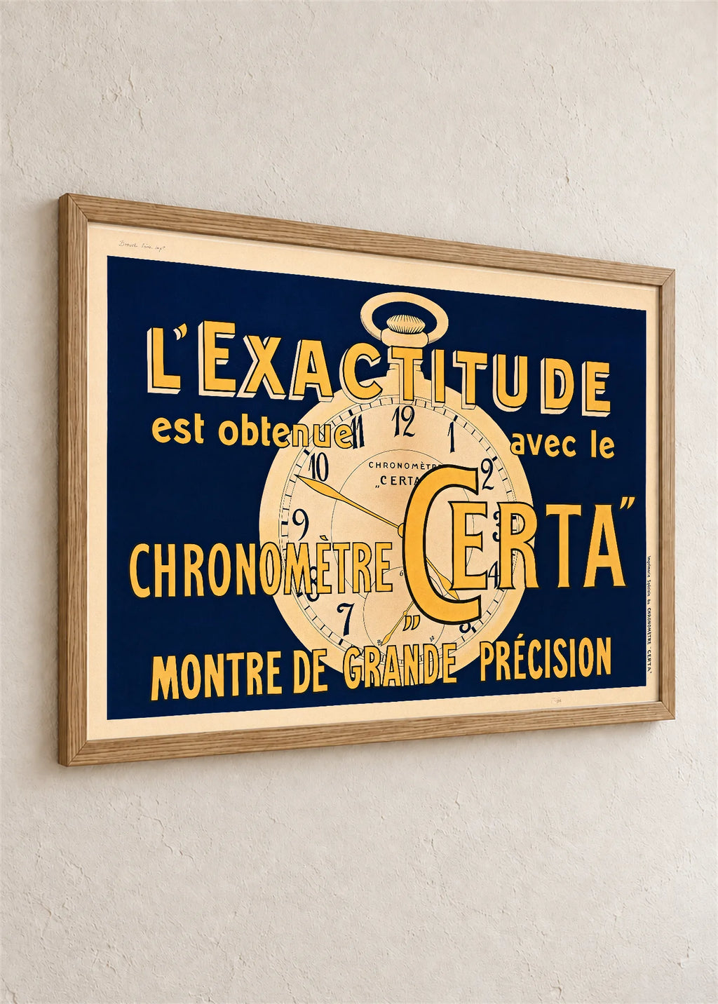Certa, reklamni plakat, braon ram iz ugla