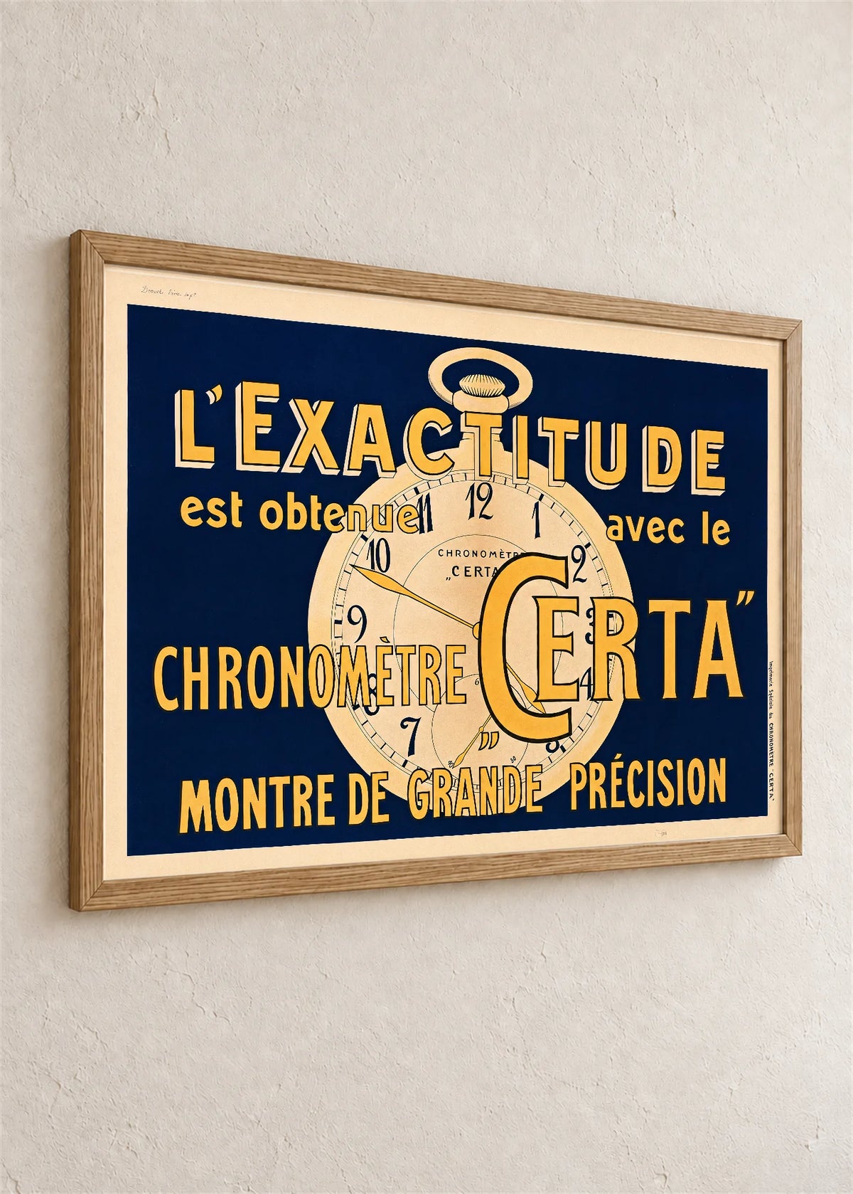Certa, reklamni plakat, braon ram iz ugla