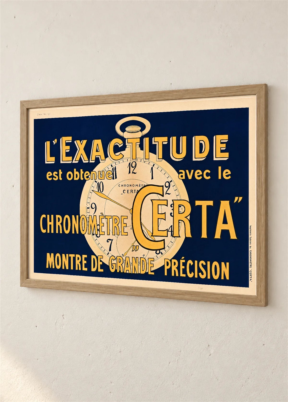 Certa, reklamni plakat, braon ram, detalj