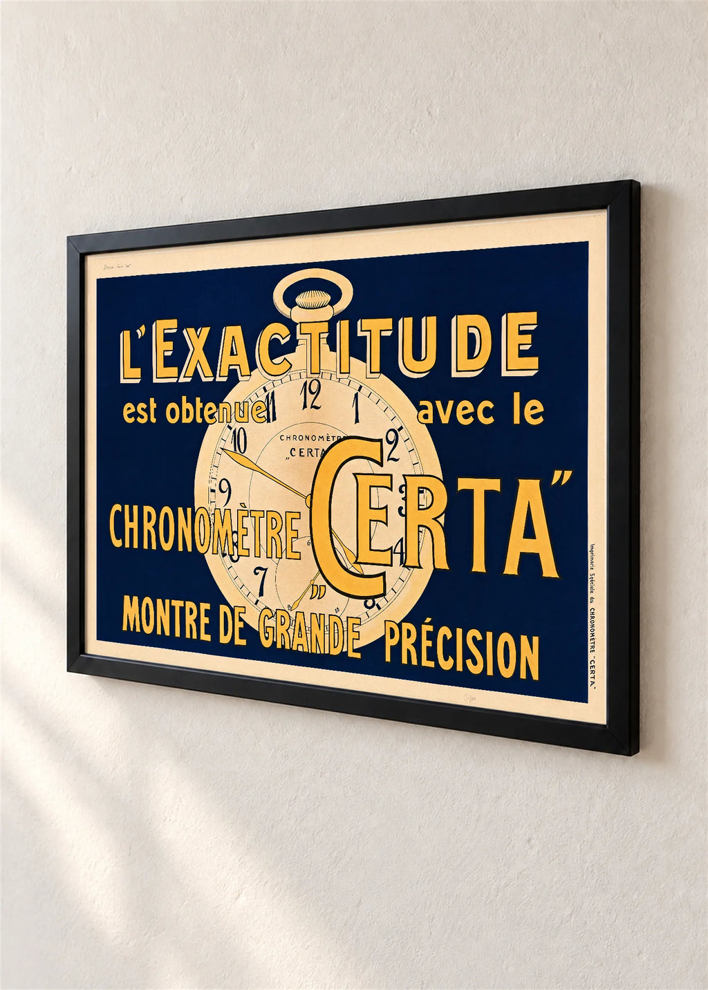 Certa, reklamni plakat, crni ram, detalj