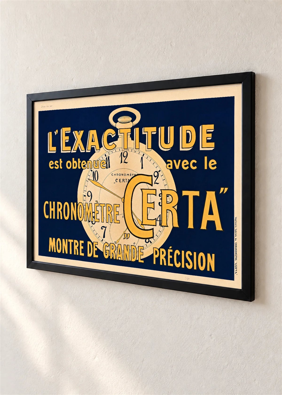 Certa, reklamni plakat, crni ram, detalj