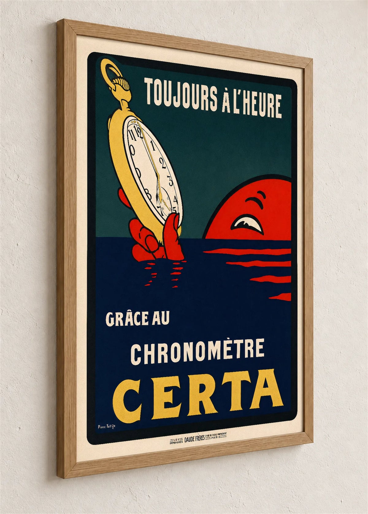 Certina, reklamni plakat, braon ram iz ugla