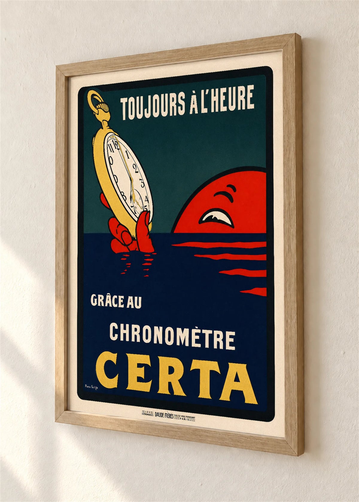 Certina, reklamni plakat, braon ram, detalj