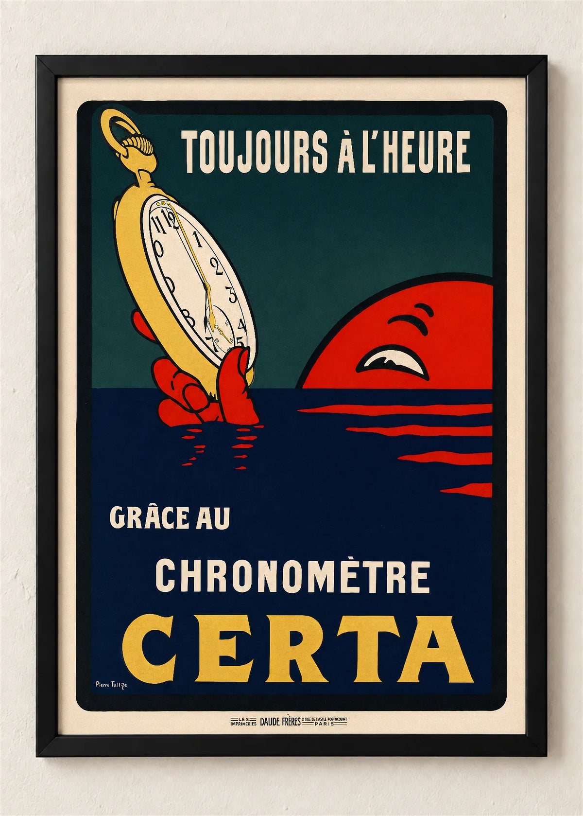 Certina, reklamni plakat, poster u crnom ramu
